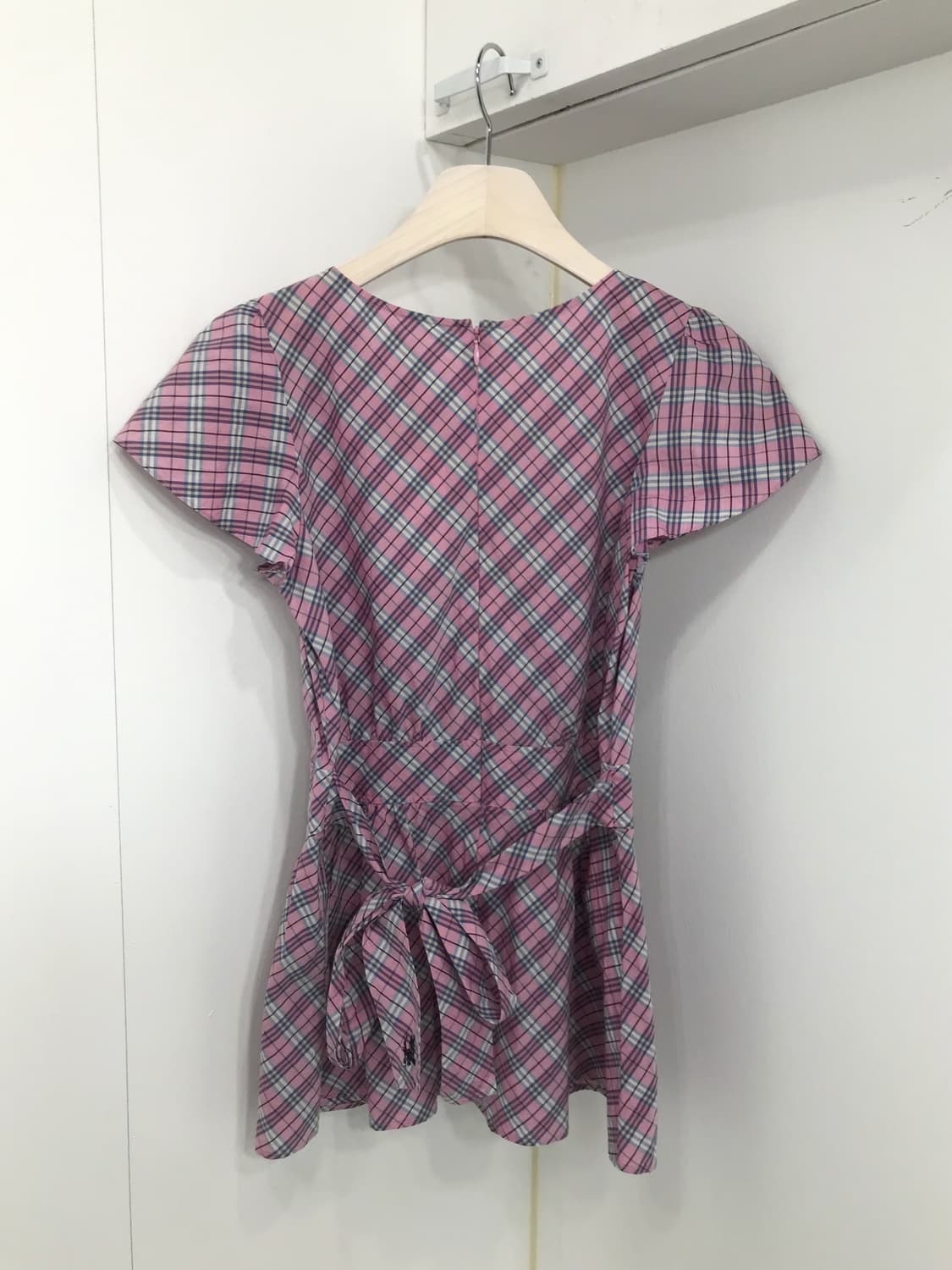 버버리 핑크 체크 퍼프 블라우스 상품이미지10