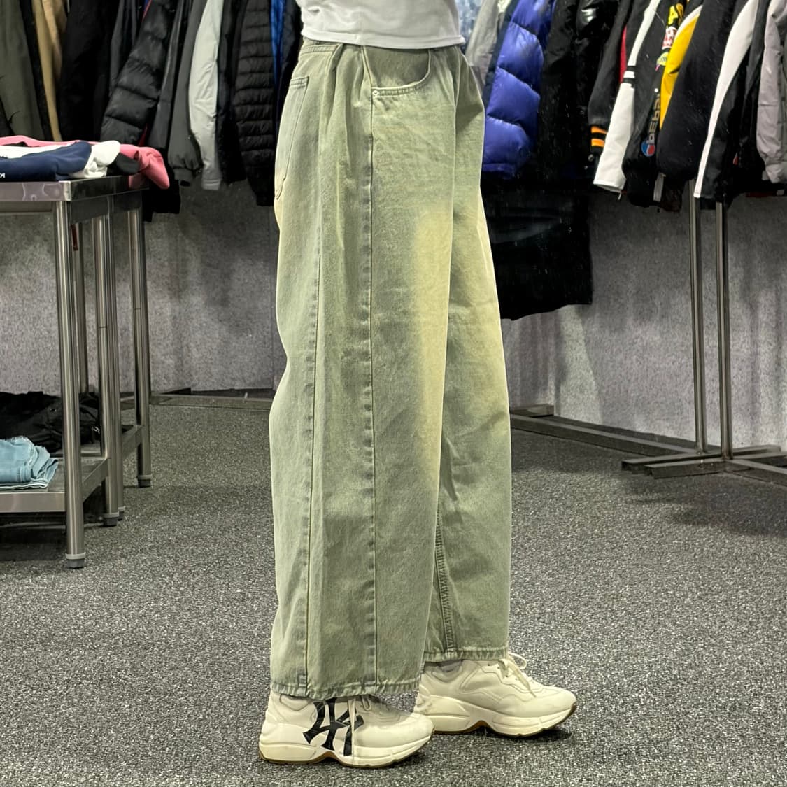 에스빈 진스 연청 와이드 데님 팬츠 B4097 상품이미지2