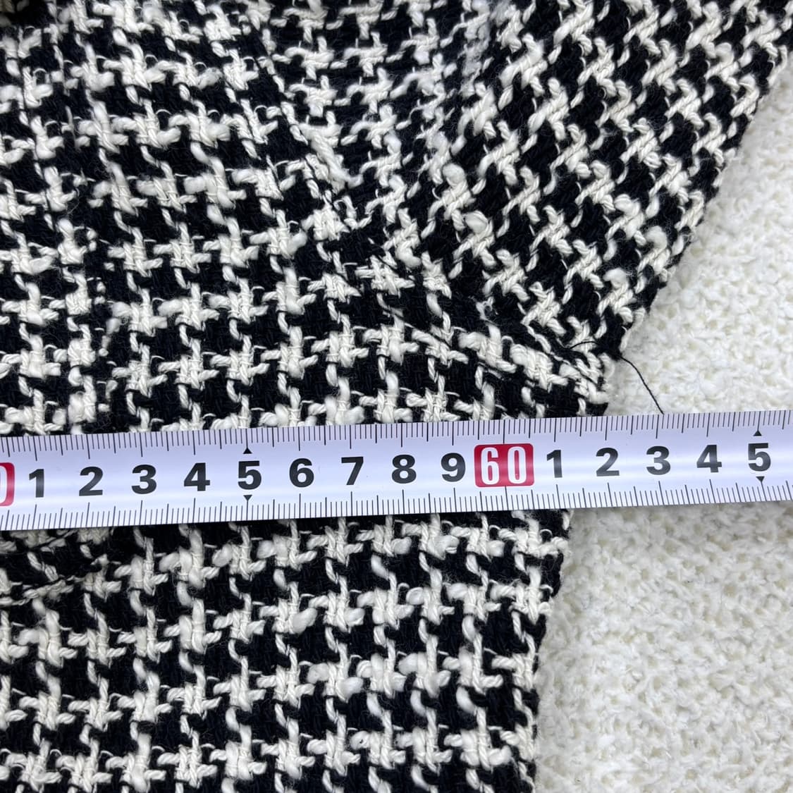 XS 자라 체크 패턴 트위드 재킷 0319E 상품이미지7