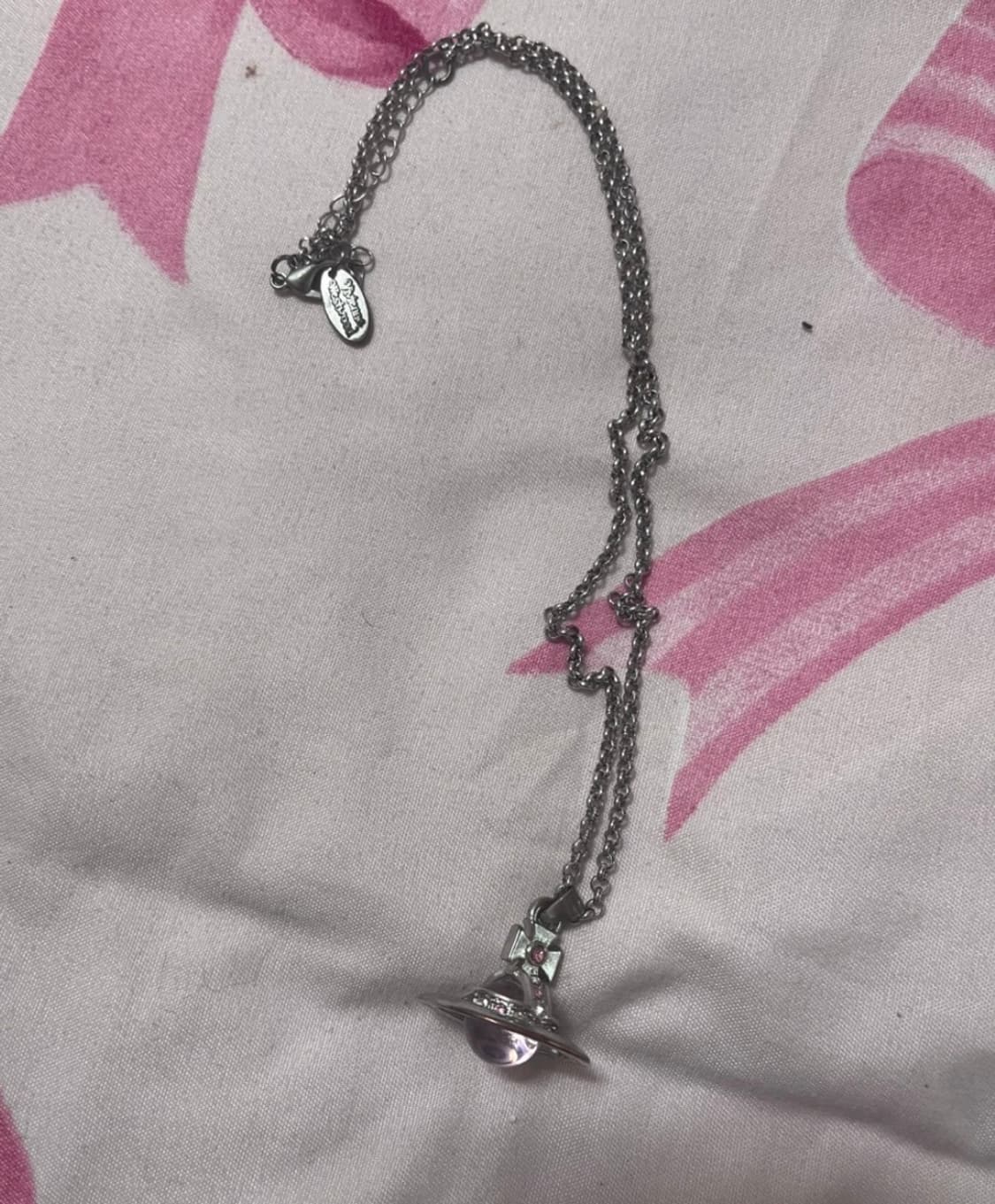 비비안웨스트우드 orb 목걸이 핑크 상품이미지1