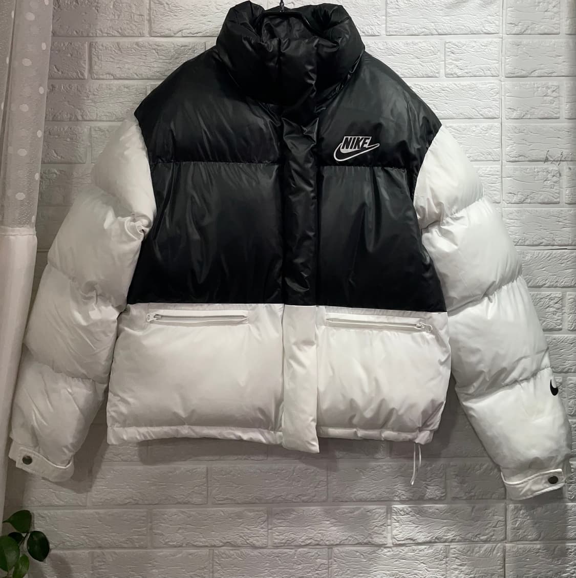 투톤 배색숏패딩 웰론패딩 화이트패딩:) 상품이미지2