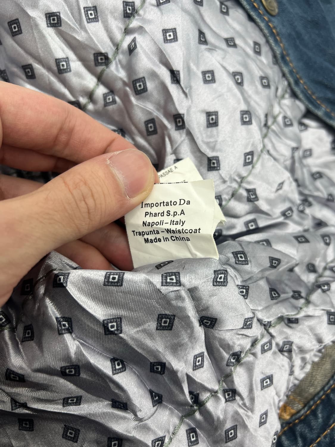 빈티지 버튼 커브드 디테일 데님 자켓 상품이미지7