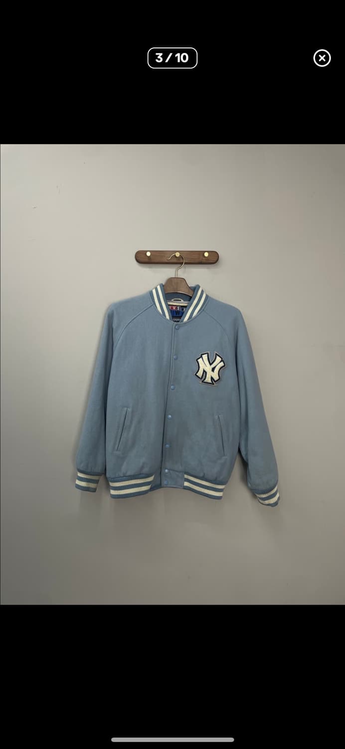 WWS MLB 양키스 라이트블루 울 바시티자켓 A2930 상품이미지2