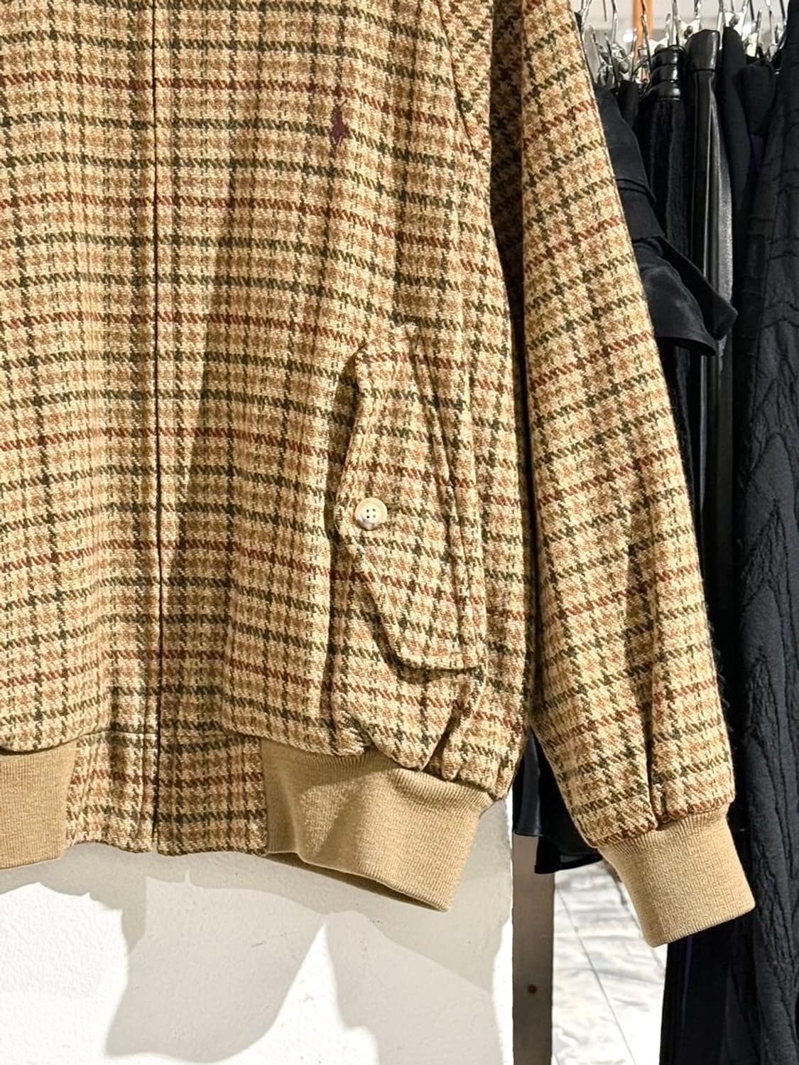 폴로 랄프로렌 90s 브라운 건클럽체크 울 바라쿠타 자켓 상품이미지5