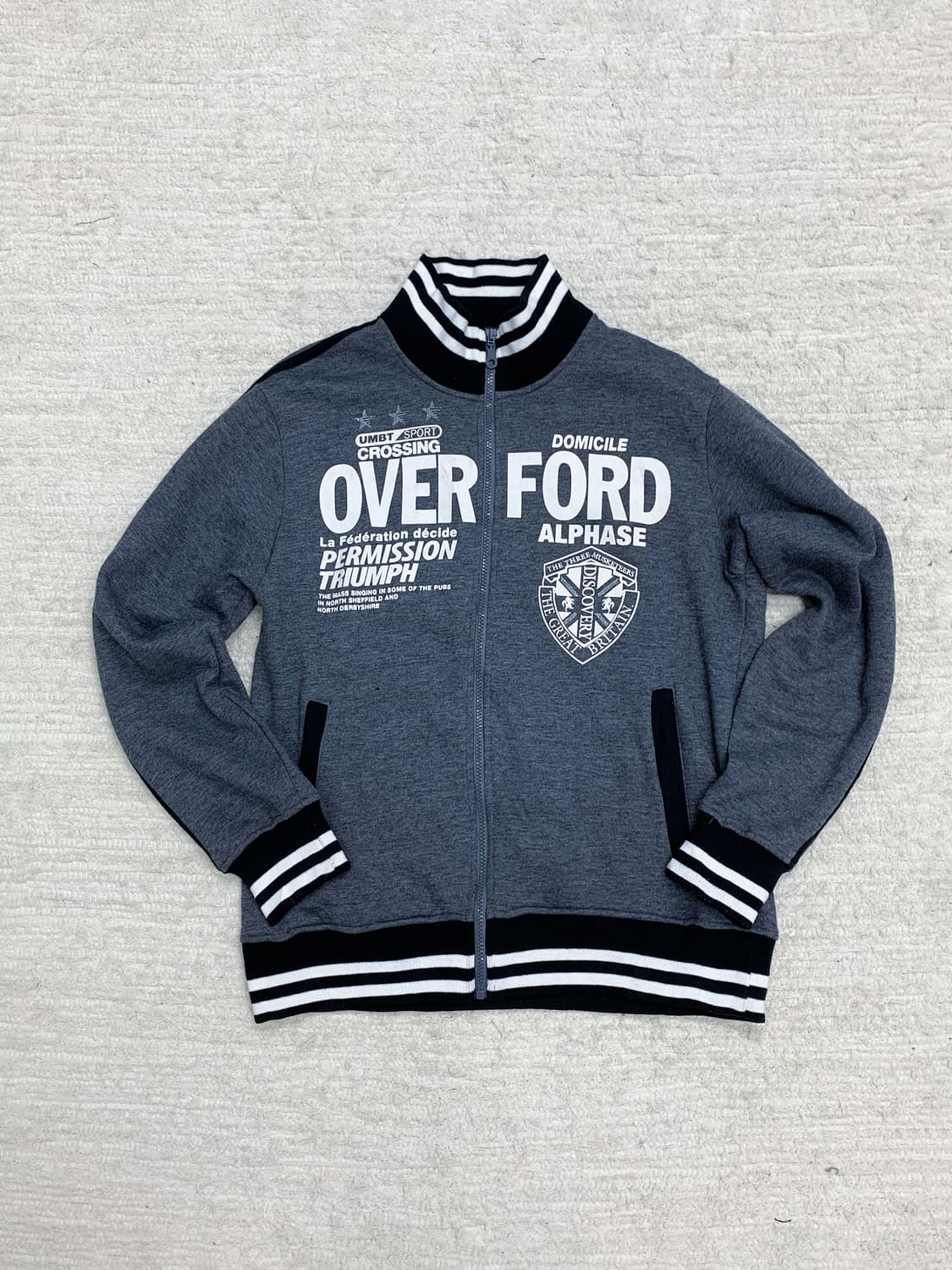 Grey Printed Zip-Up 상품이미지1