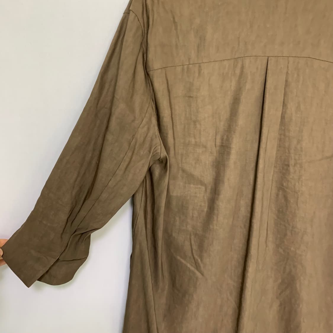 닥스 빈티지 체크 안감 하프 린넨 코트 7부 여름 여성 자켓 상품이미지8