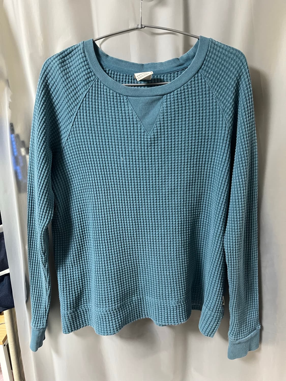 노스페이스 롱슬리브 와플티 에메랄드블루 women M 상품이미지1