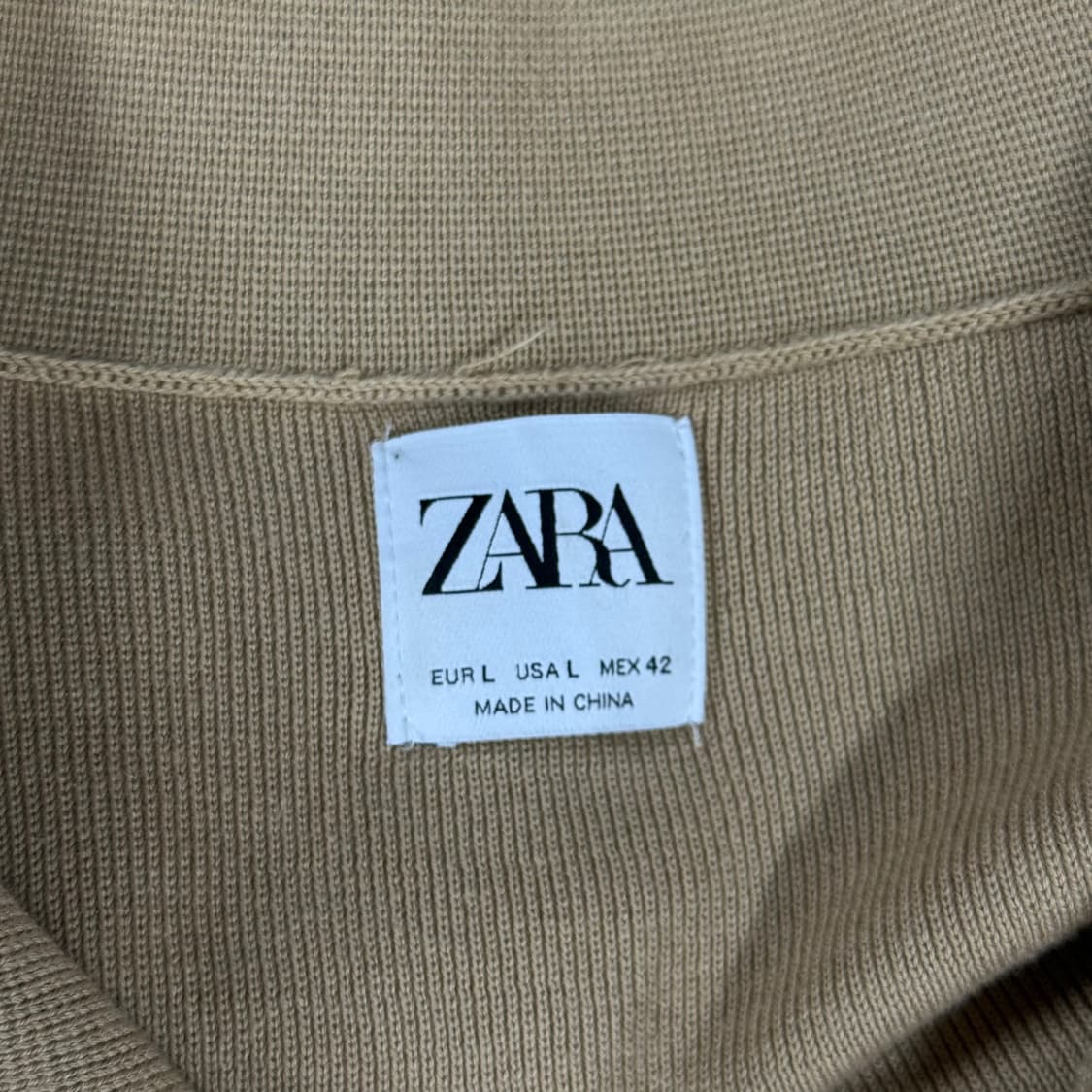 [L/105] ZARA 남성 자라 여름 코튼 긴팔 카라 니트 상품이미지5