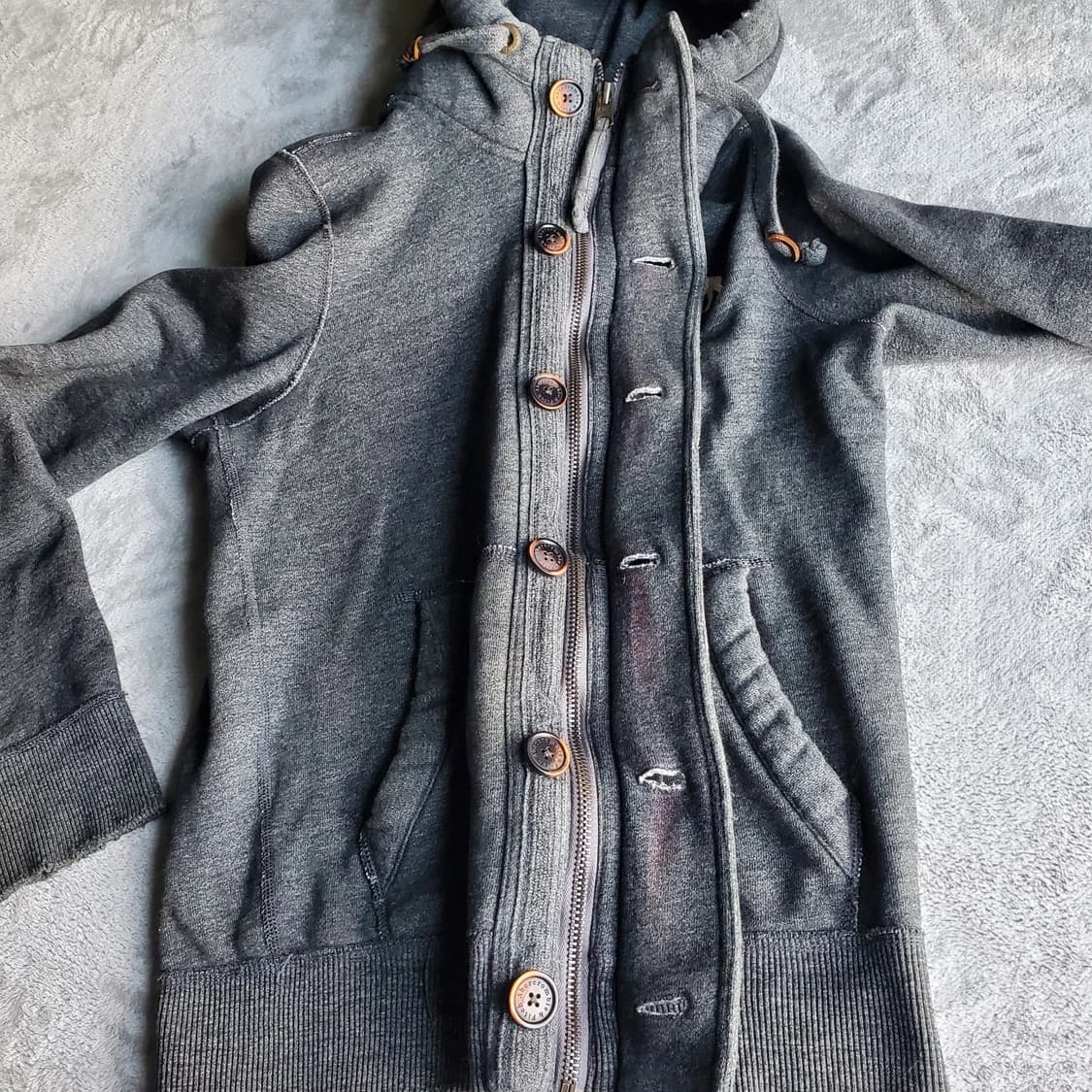 아베크롬비 앤 피치 빈티지 사슴 자수 버튼 후드 집업 상품이미지4