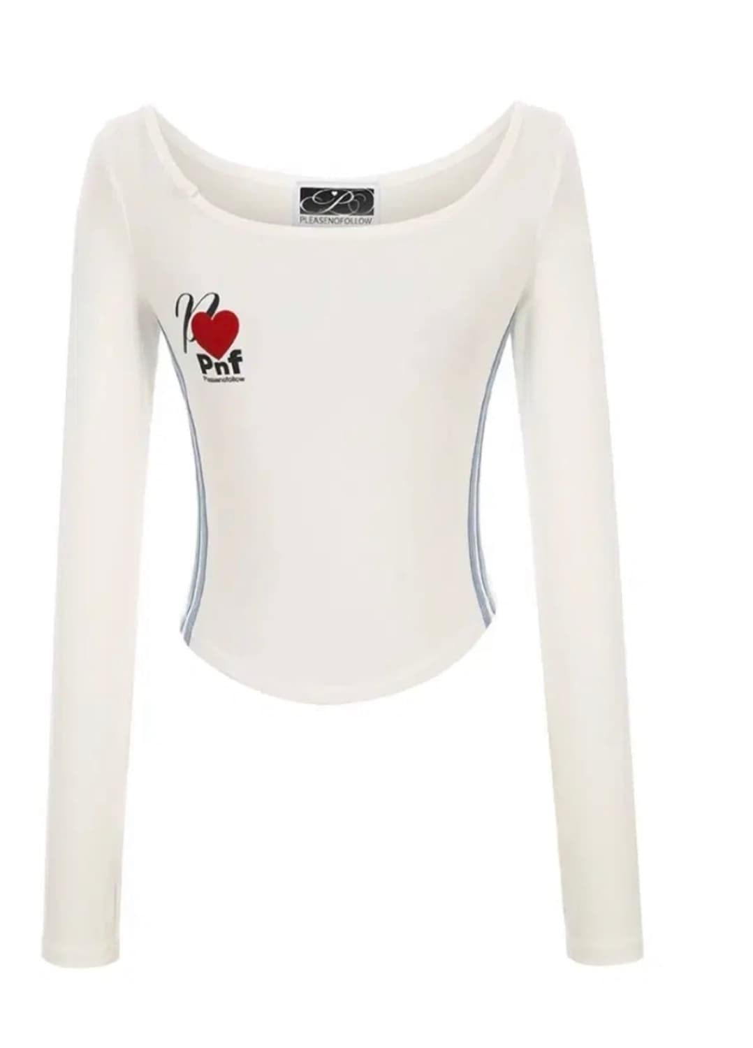 Pleasenofollow 플노팔 베일린 벨벳 허트 탑 화이트 상품이미지2