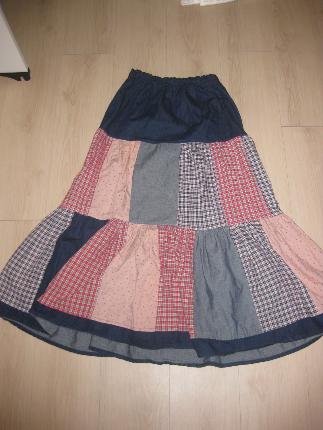 패치워크 스커트, 빈티지 스커트, 청스커트 상품이미지1
