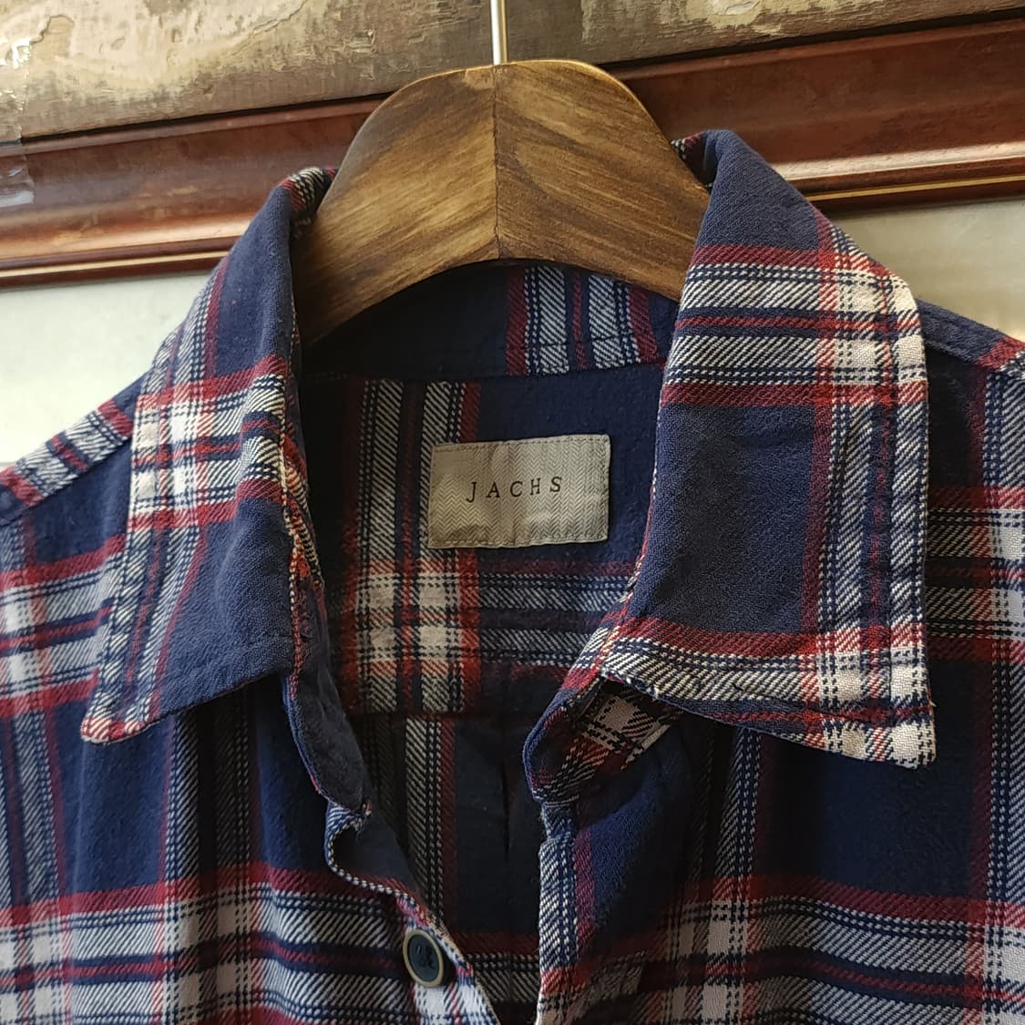 90s 아메리칸 빈티지 체크셔츠 헤비 플란넬 워크셔츠 빅체크 블루 xl 상품이미지3