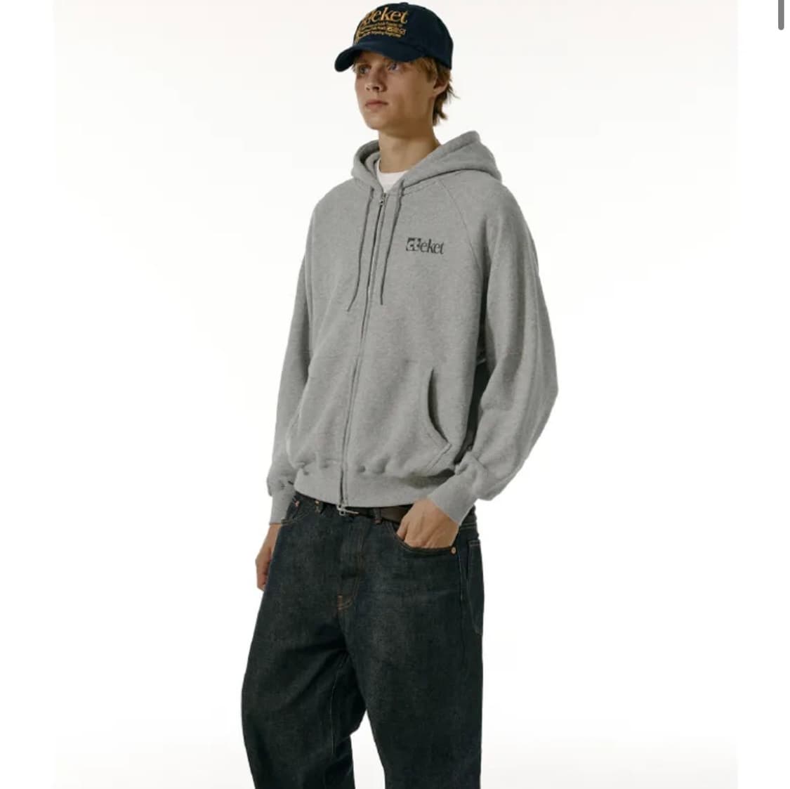 테켓 Plan Zip-Up Hoodie Melange Gray 후드집업 상품이미지1