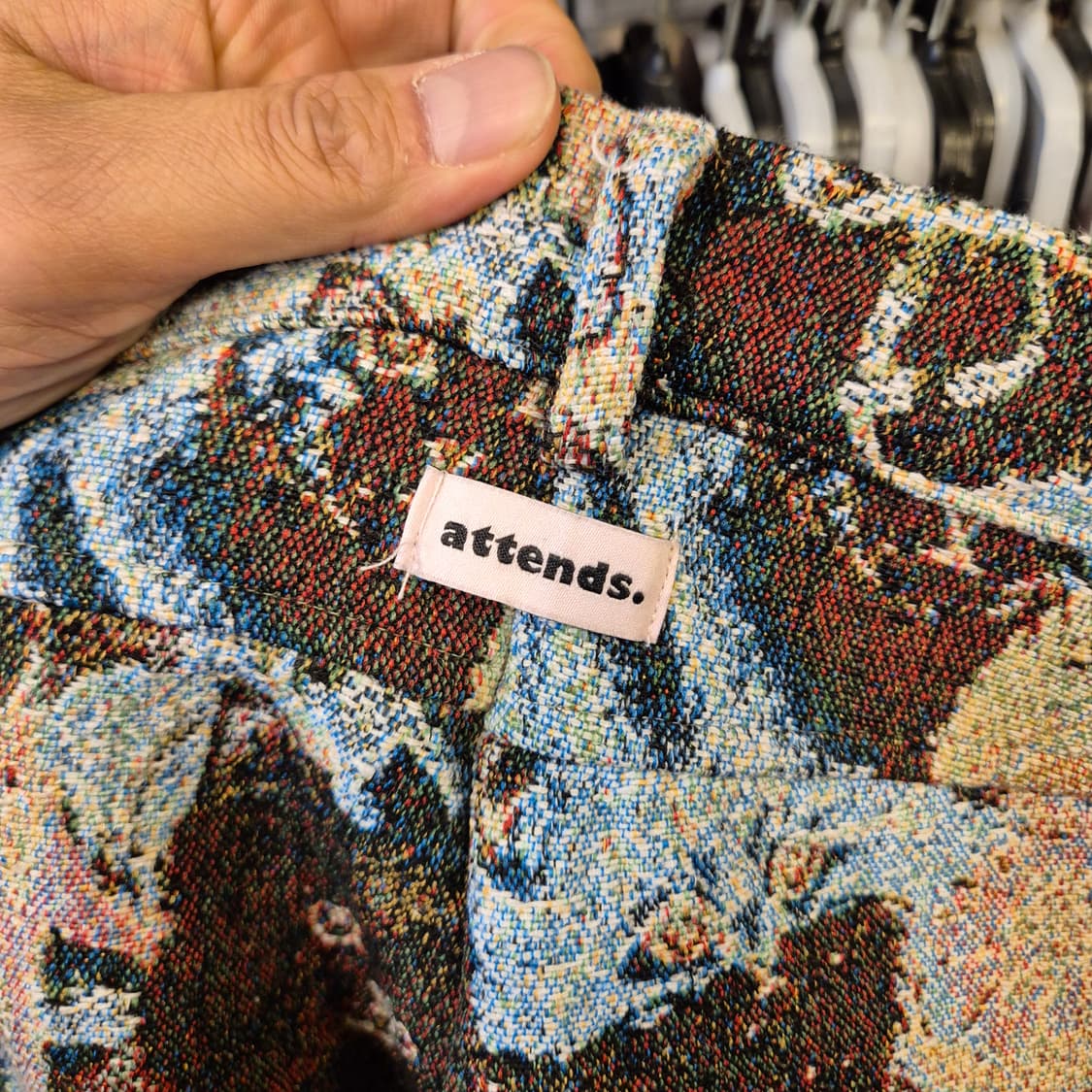 여성25~26인치 두툼한 고양이자수 팬츠 상품이미지3