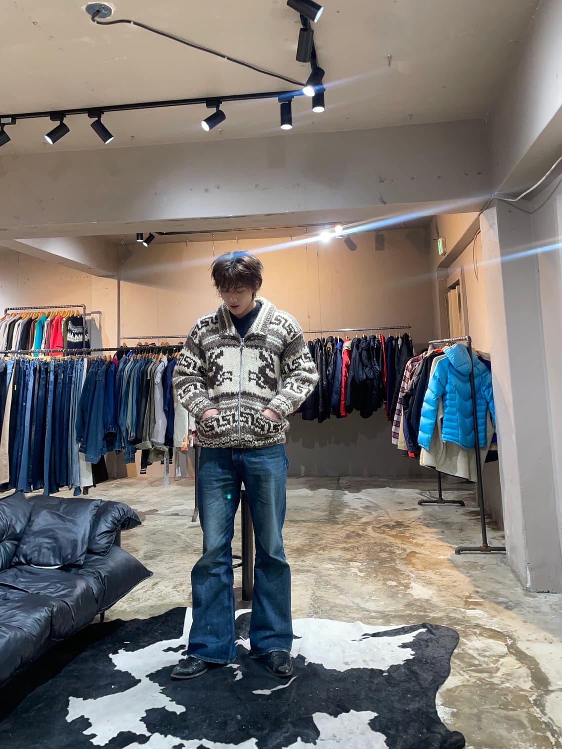 Canadian virgin wool dear Cowichan cardi 상품이미지3