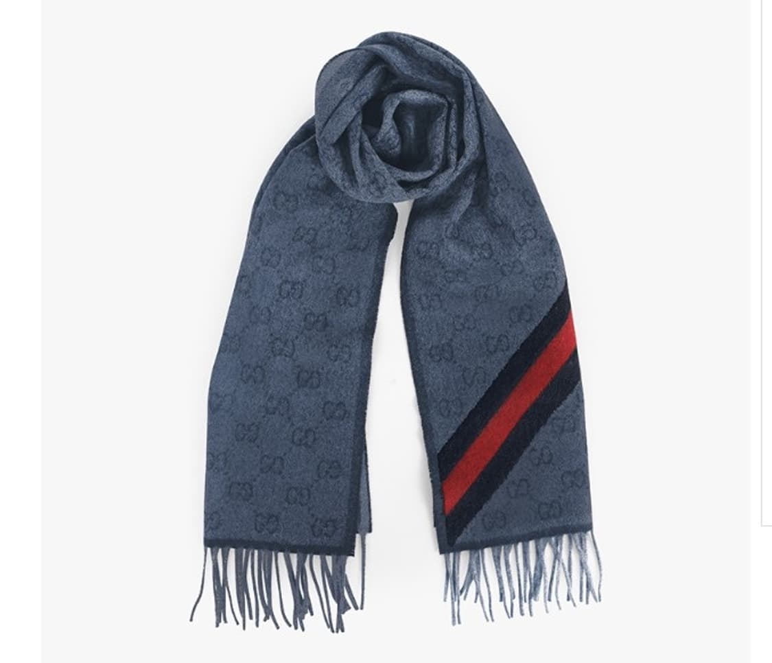 구찌 GG 뉴 니키 웹 울 머플러 미드나잇 블루 상품이미지4