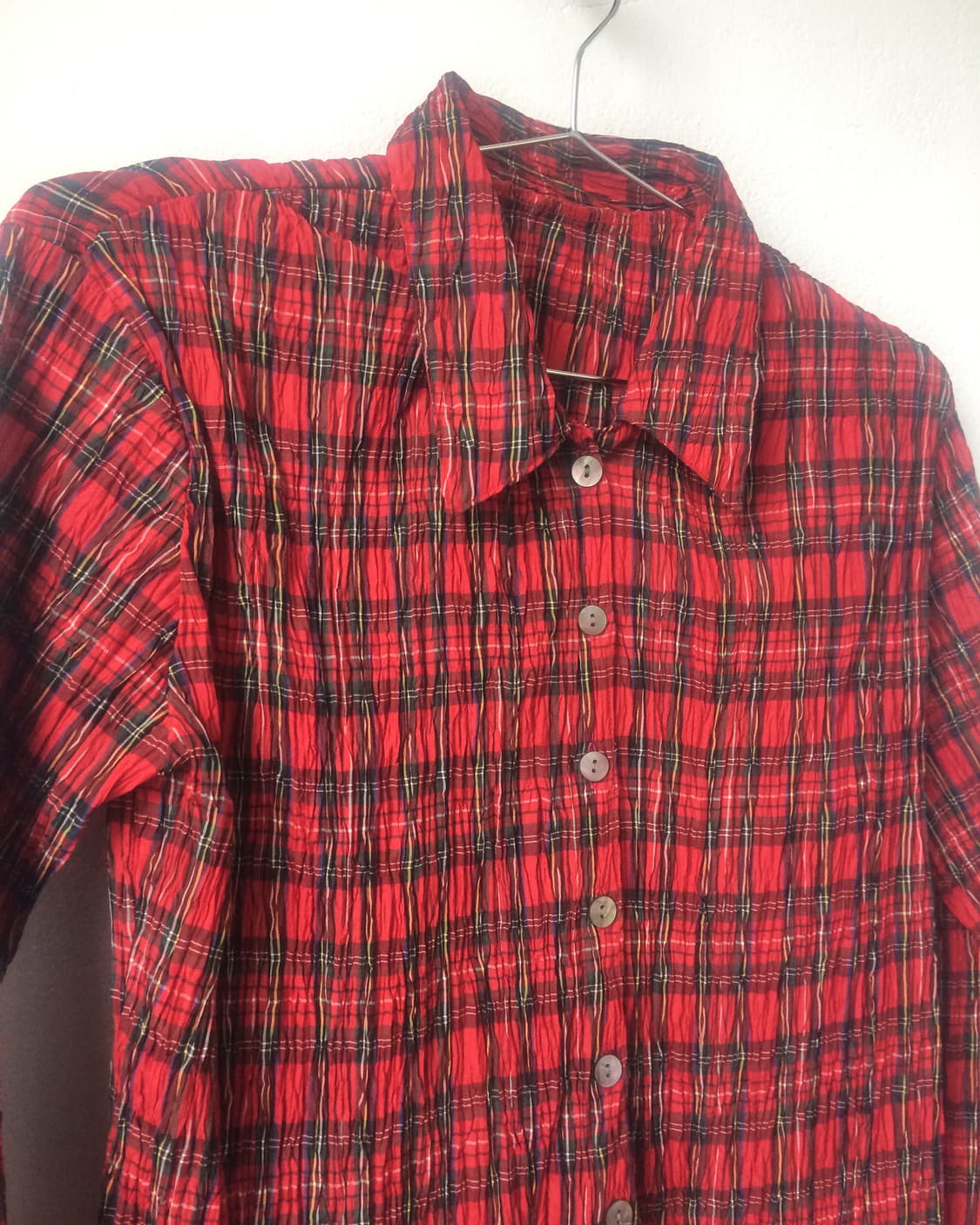 Check pattern pleats shirt 상품이미지4