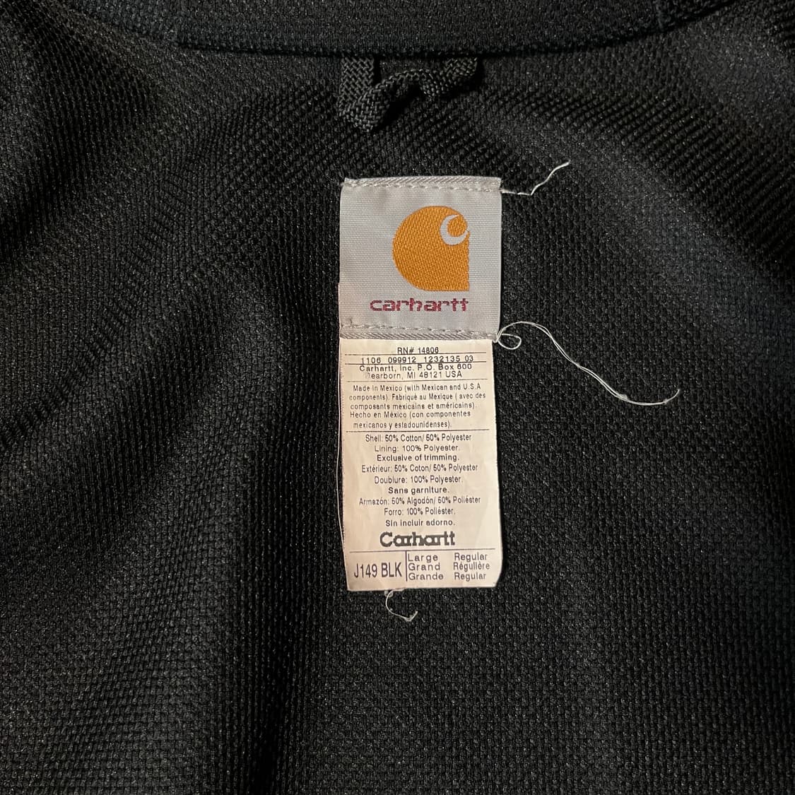 [L] 칸예 00s 빈티지 칼하트 J149 후드집업 BLK 상품이미지5
