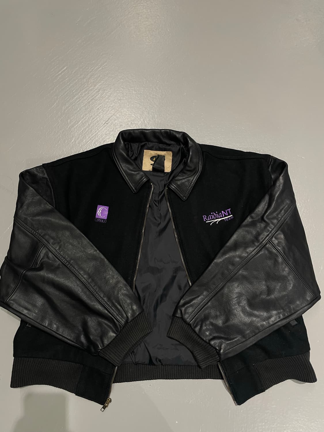 ID wear 가죽 울 바시티 자켓   상품이미지5