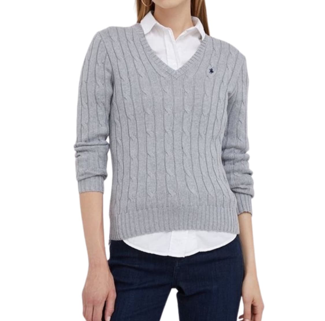 폴로랄프로렌 브이넥 니트 그레이 네이비 상품이미지4