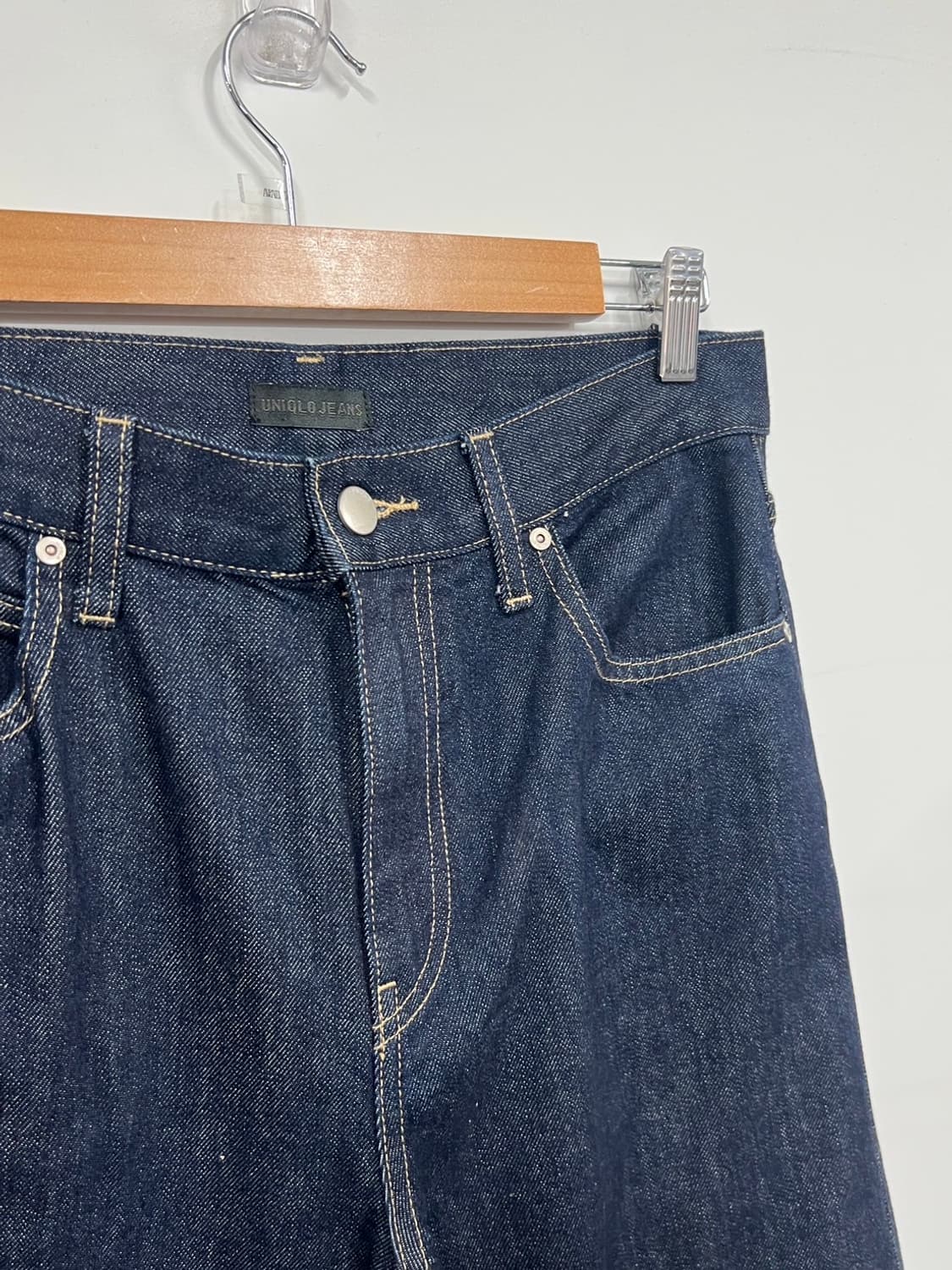 유니클로  와이드 스트레이트 생지 데님 팬츠  상품이미지2