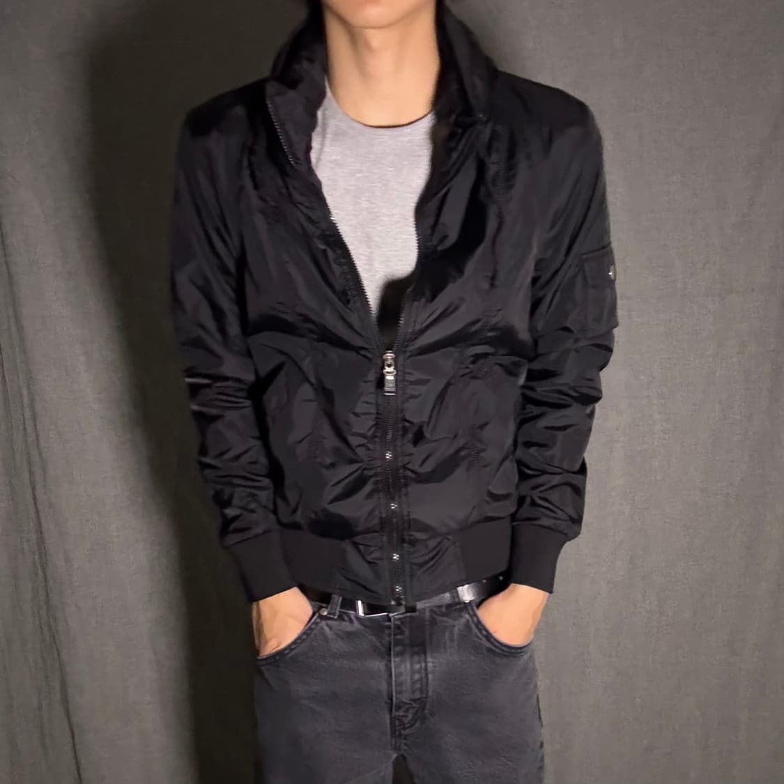 y2k 블랙 바람막이 점퍼 상품이미지2