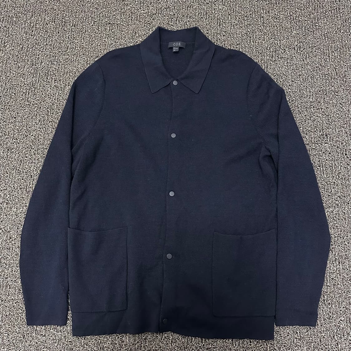 COS 코스 울 니트 가디건 네이비 L 상품이미지3