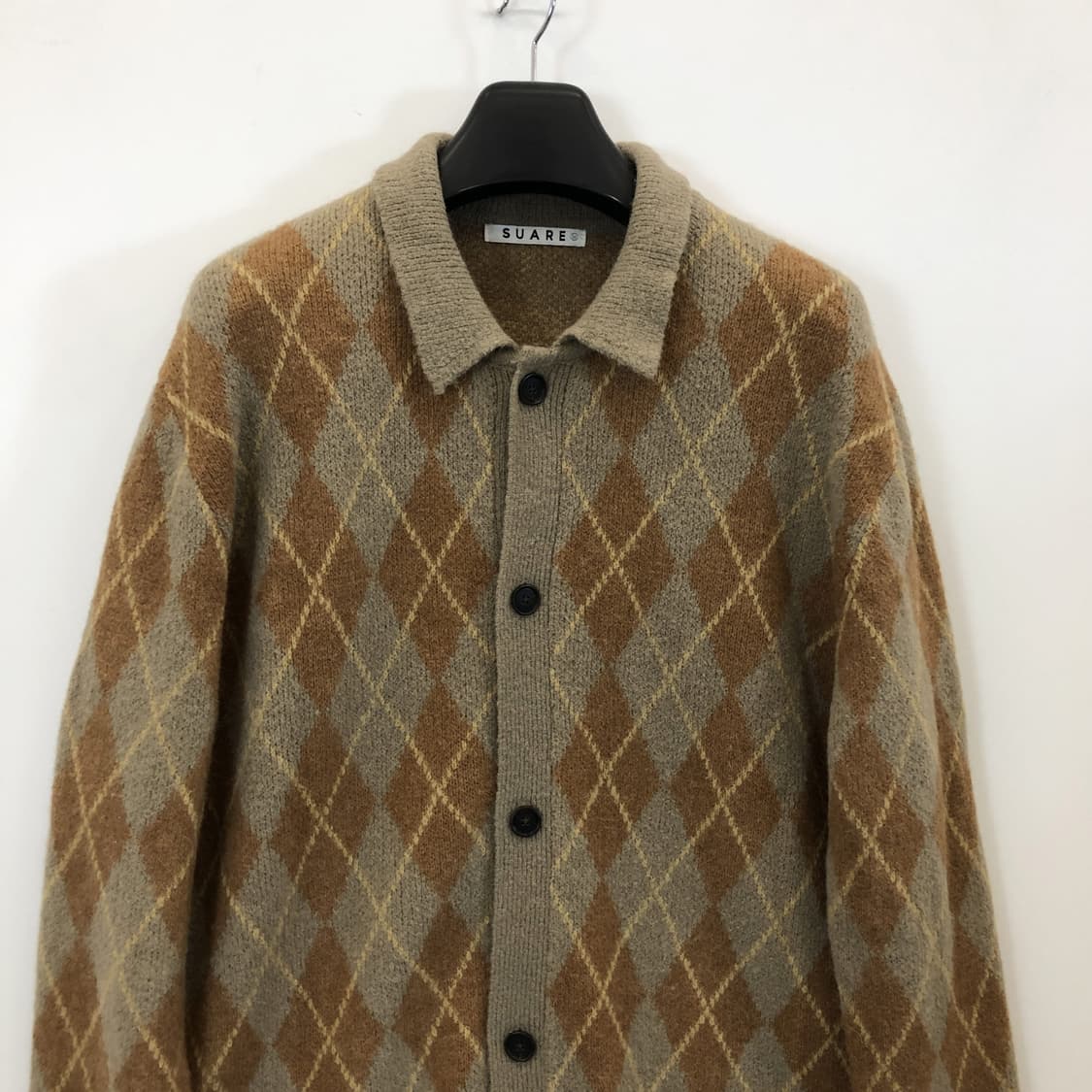 SUARE 수아레 클로젯 아가일 알파카 니트가디건 M 상품이미지3