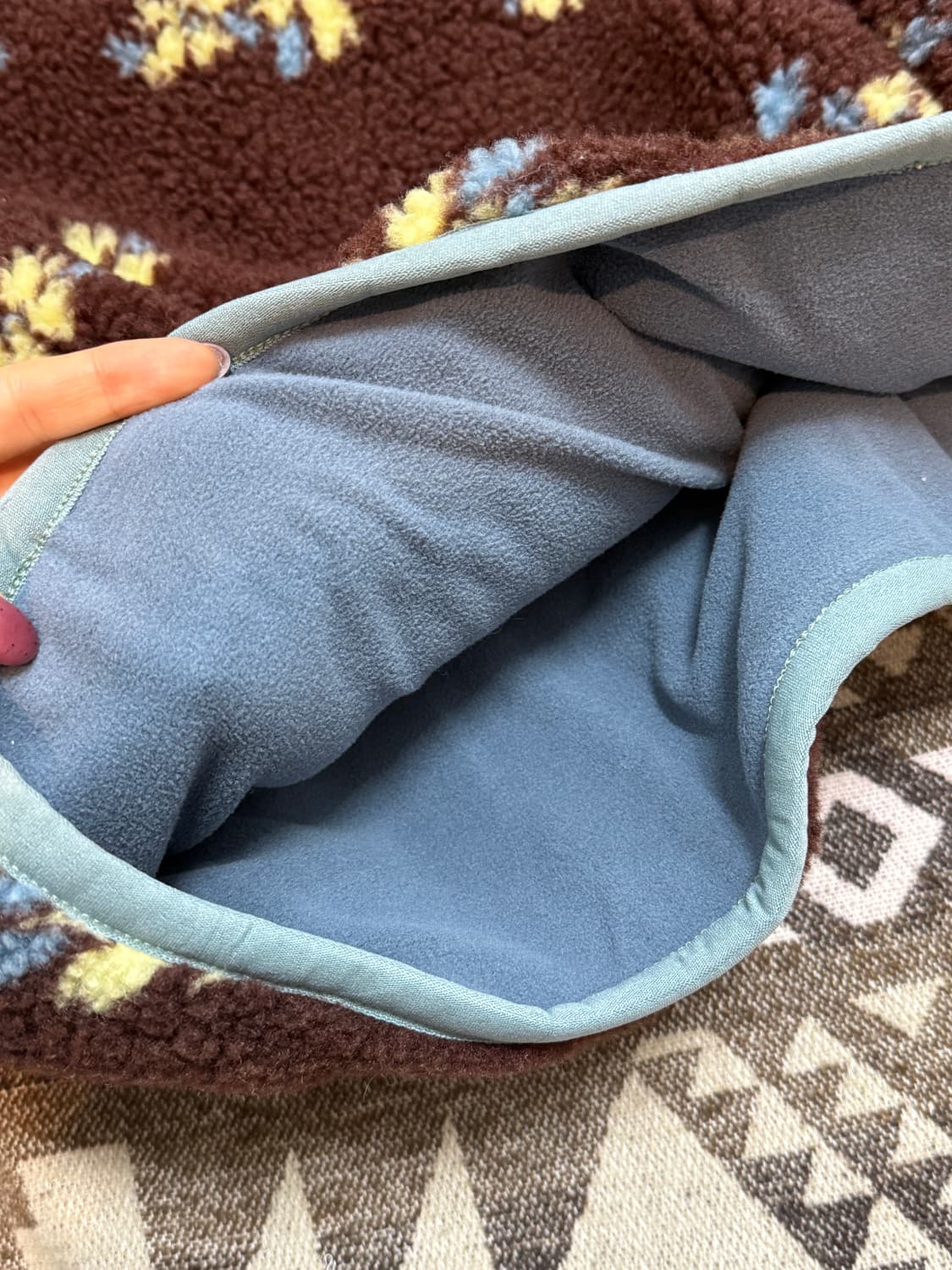 플라워 플리스 집업 브라운 상품이미지8