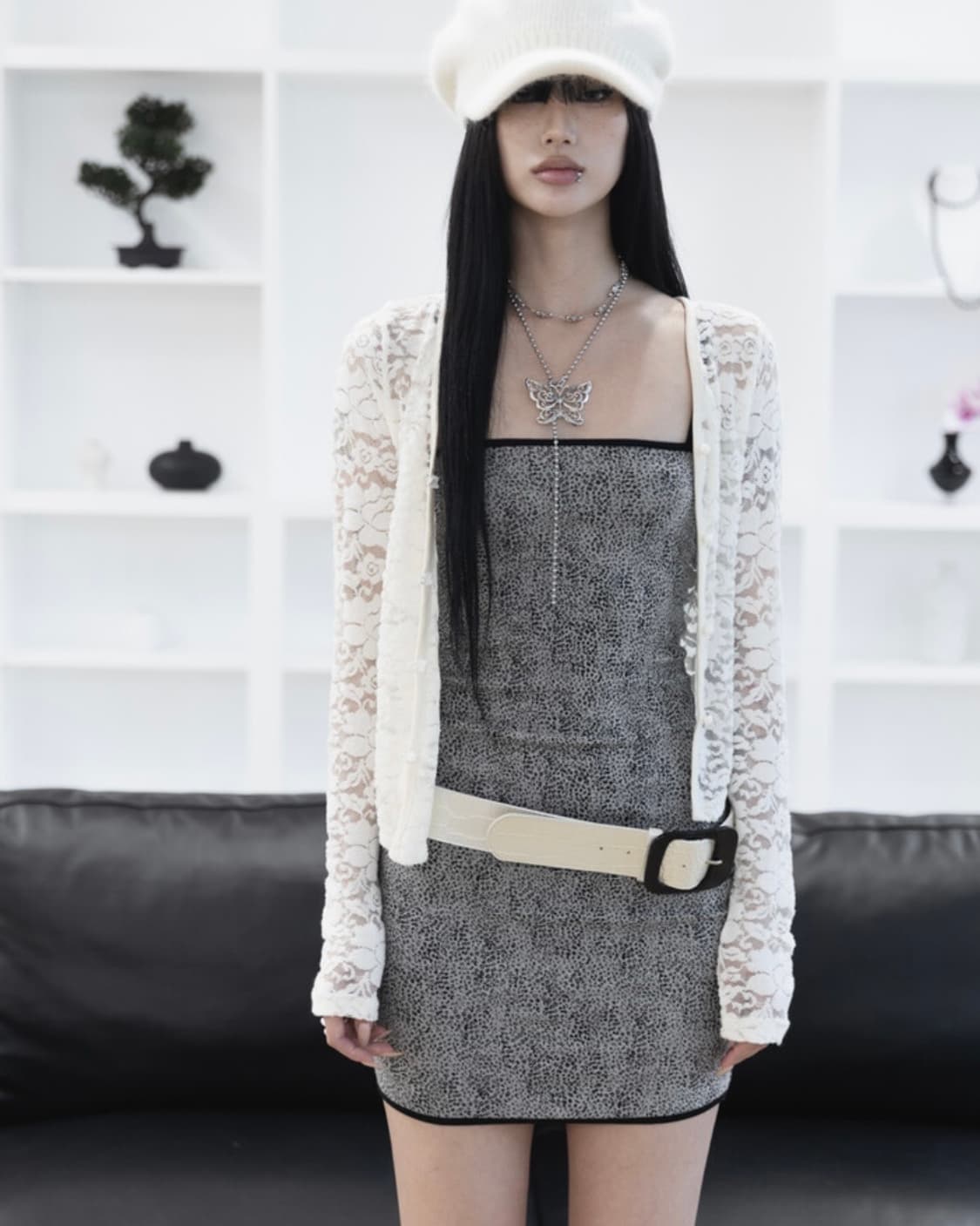 [Sepia] Flower unbal cardigan (Ivory) 상품이미지1