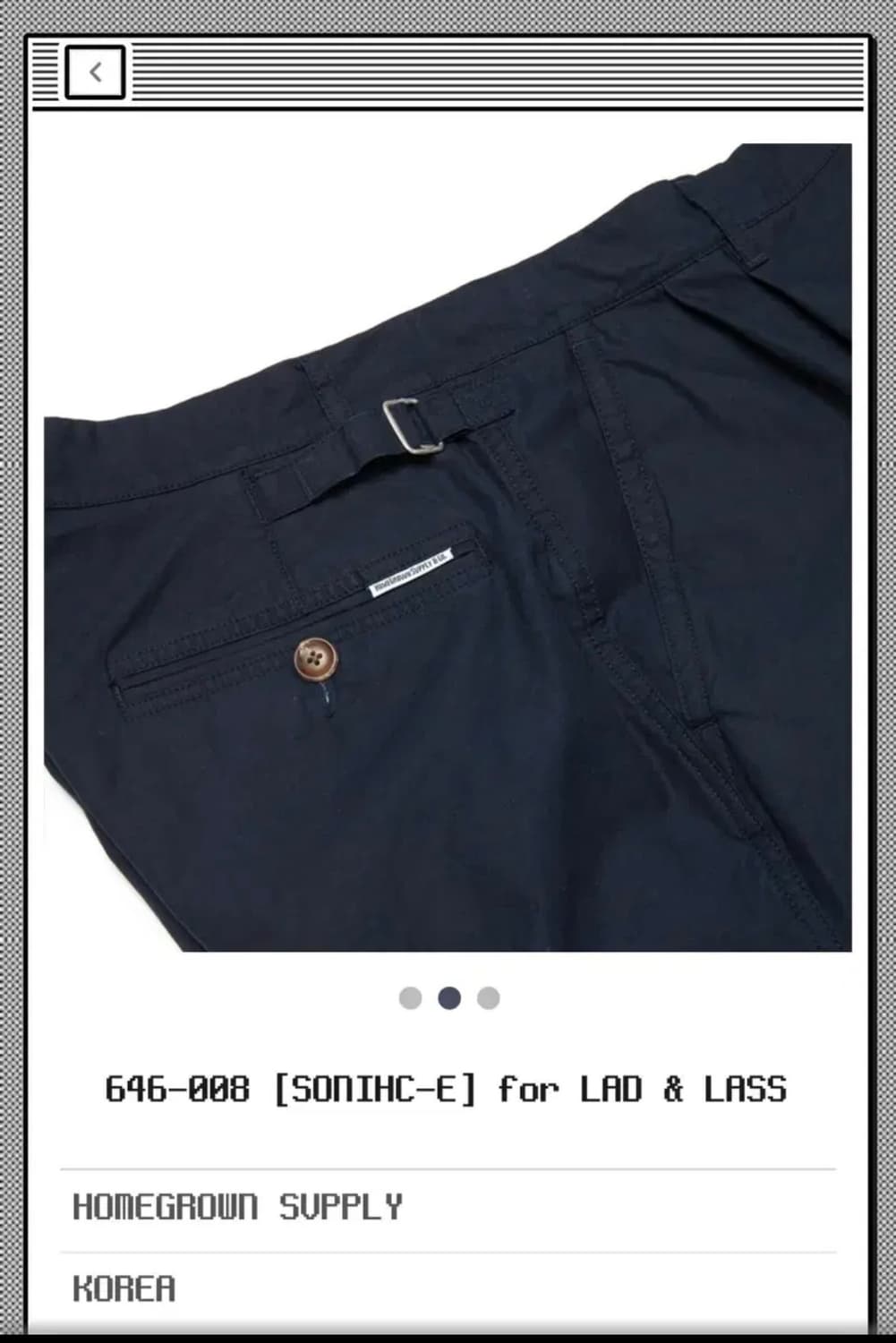 홈그로운 서플라이 SONIHC-E 네이비 팬츠 L사이즈 상품이미지2