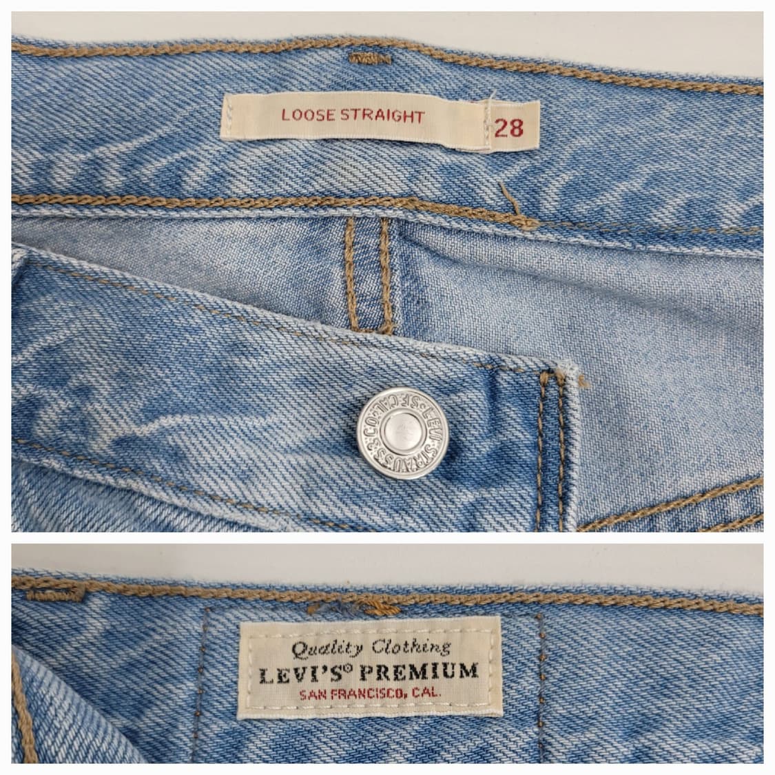 LEVI'S 20FW 프리미엄 루즈 스트레이트핏 청바지 / 여 28 연청 상품이미지8