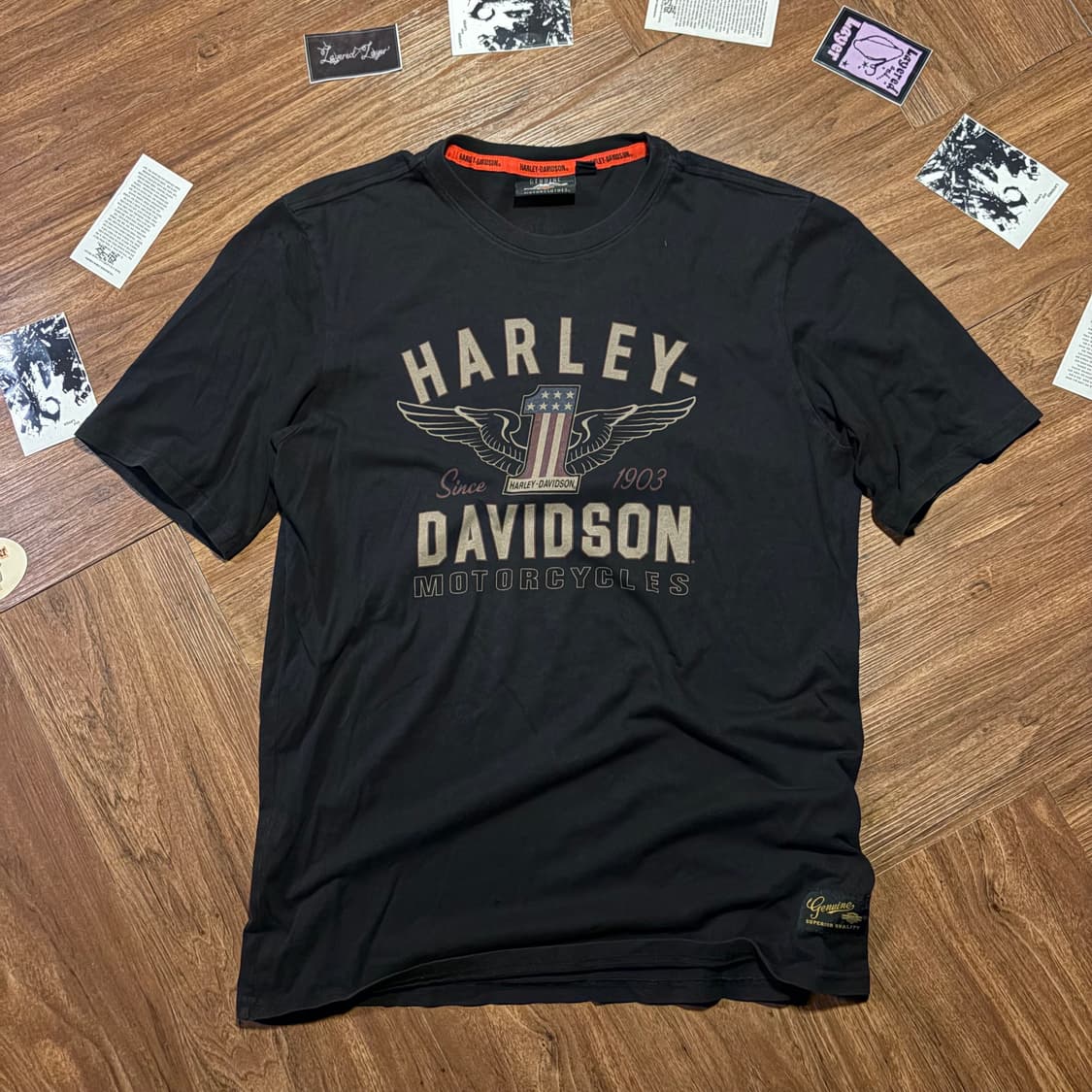 HARLEY DAVIDSON 빈티지 로고 프린팅 티셔츠 상품이미지1