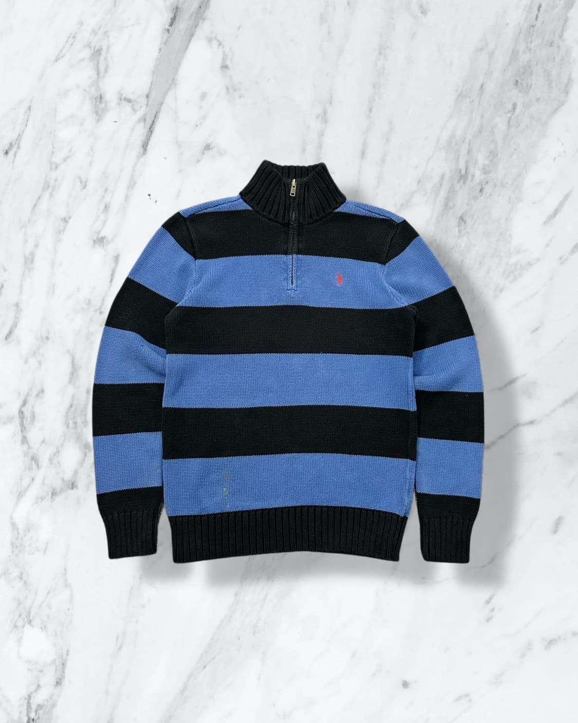 폴로 랄프로렌 스트라이프 하프집업 니트  상품이미지1