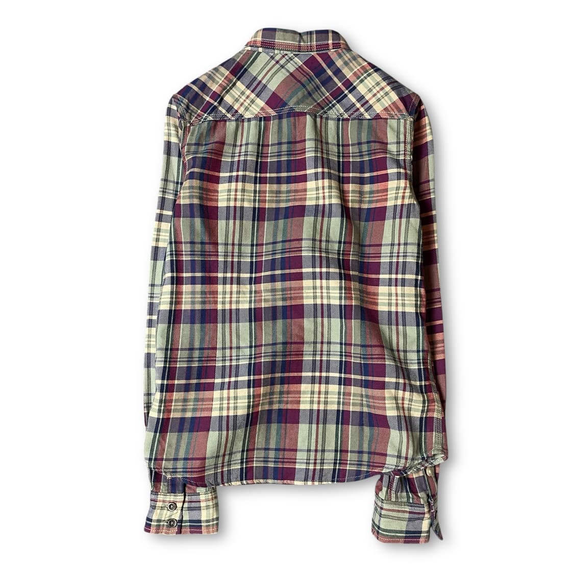 써스데이 아일랜드 빈티지 컬러 투포켓 체크 긴팔 셔츠 85 상품이미지2