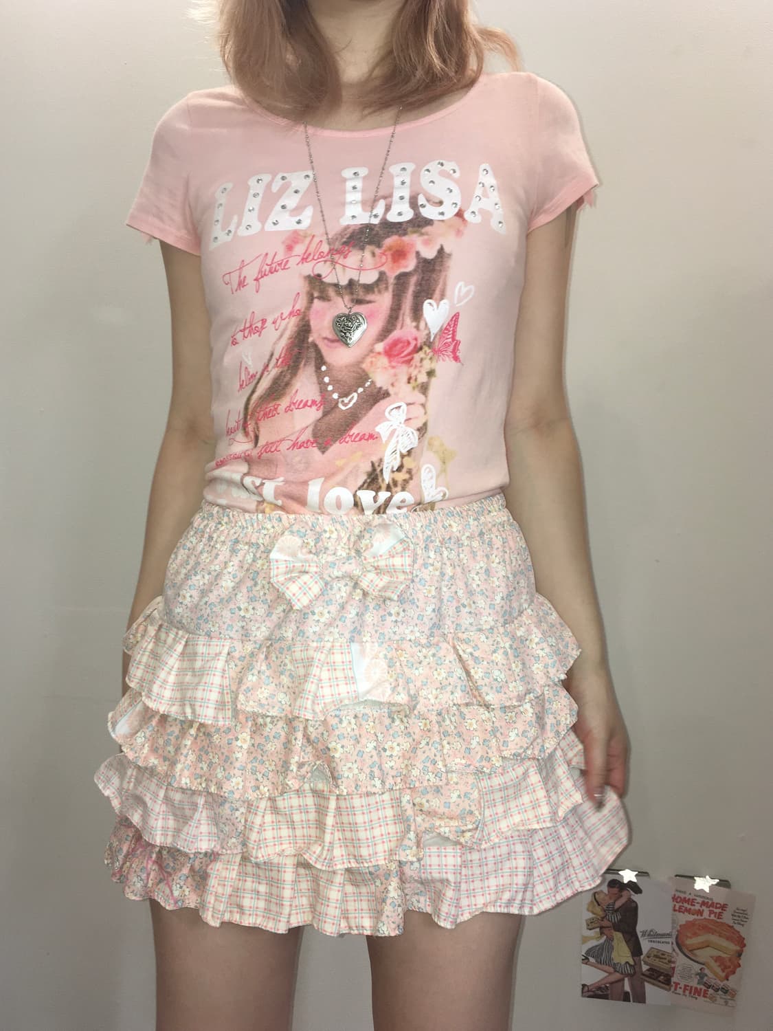 jpn vintage pink patchwork cancan skirt 상품이미지3
