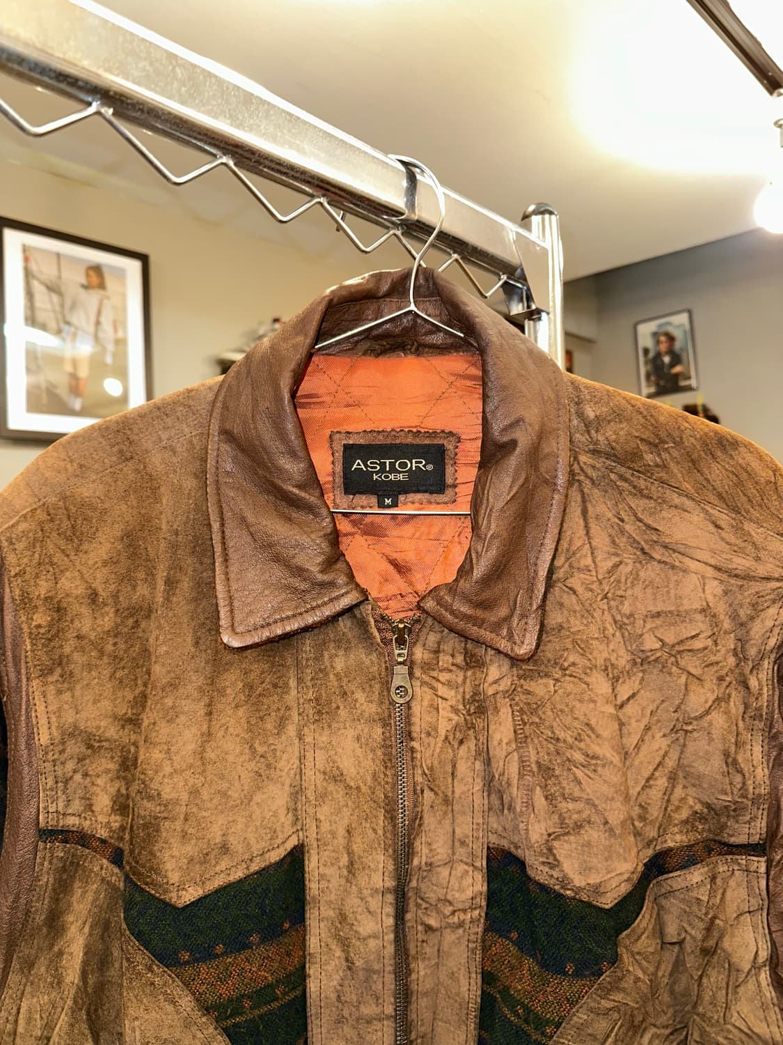 90’s Japanese Cow-suede aztec knit JK 상품이미지5