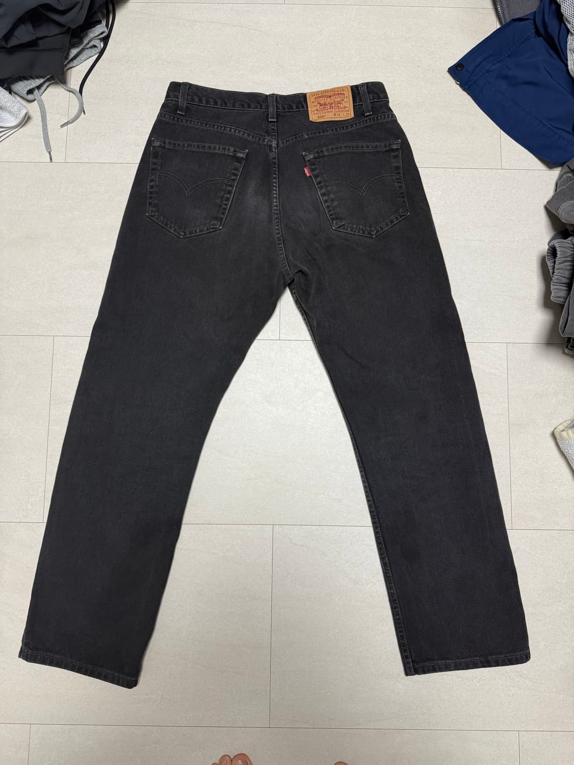 리바이스 빈티지 블랙 505 사이즈 실측 확잉 상품이미지2