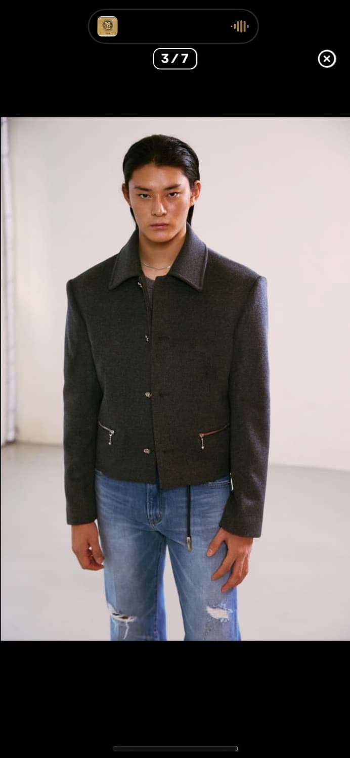 알포/ 캐시미어 - CROP JACKET(그레이) 상품이미지2