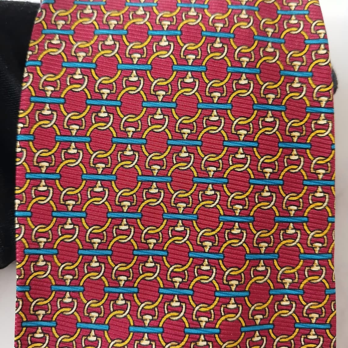 발렌시아가 실크 레드 인터락 패턴 넥타이 8.8cm A+등급 A19041 상품이미지7