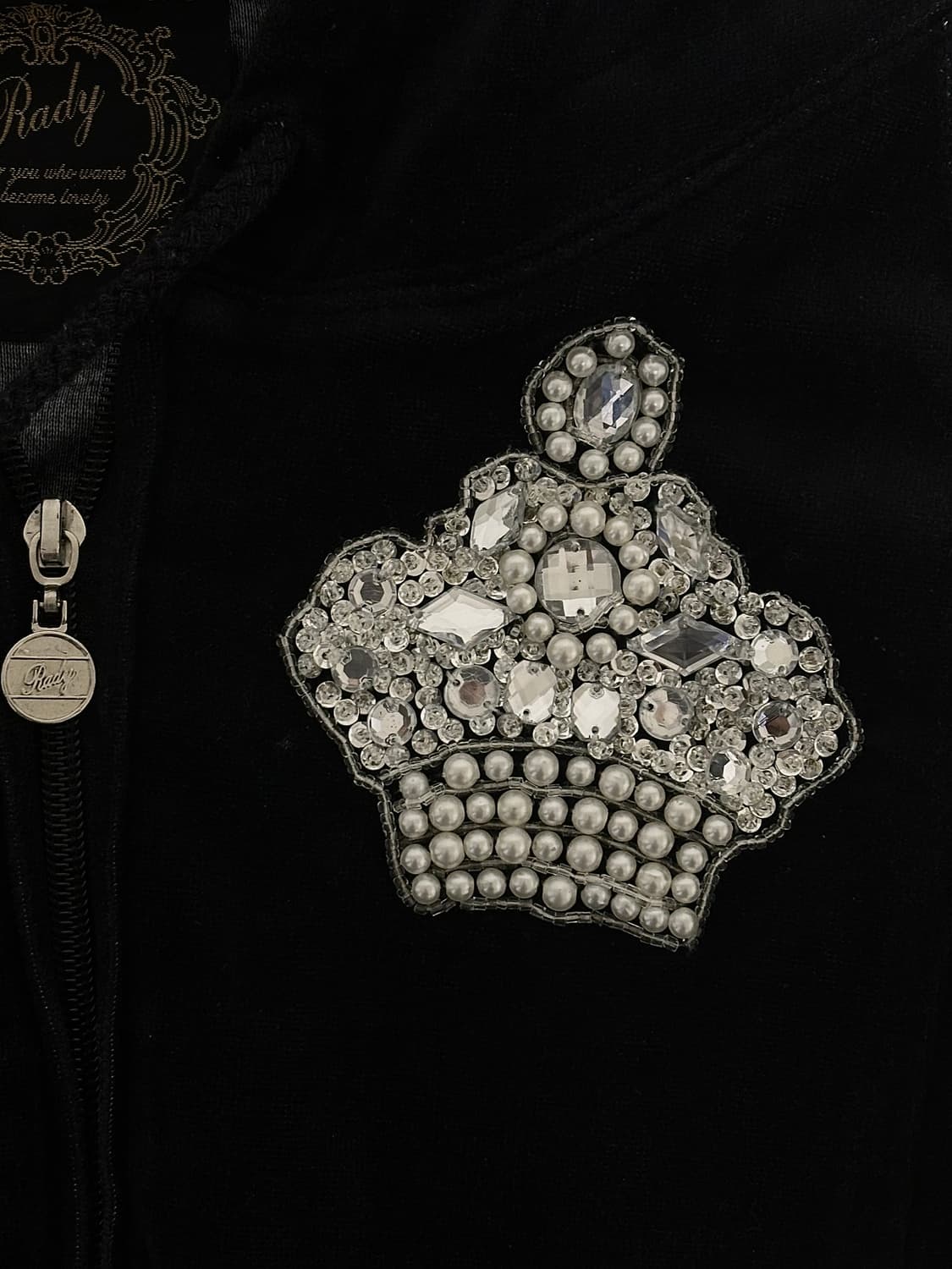 라디, 쥬시꾸뛰르 슬림핏 벨벳 후드집업 갸루 상품이미지2