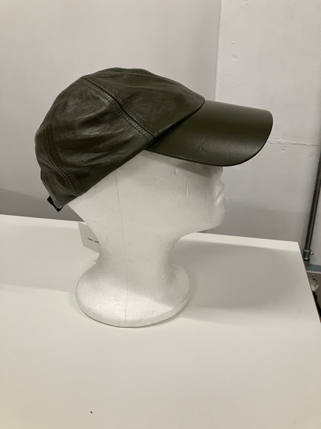 카키 레더 볼캡 상품이미지3