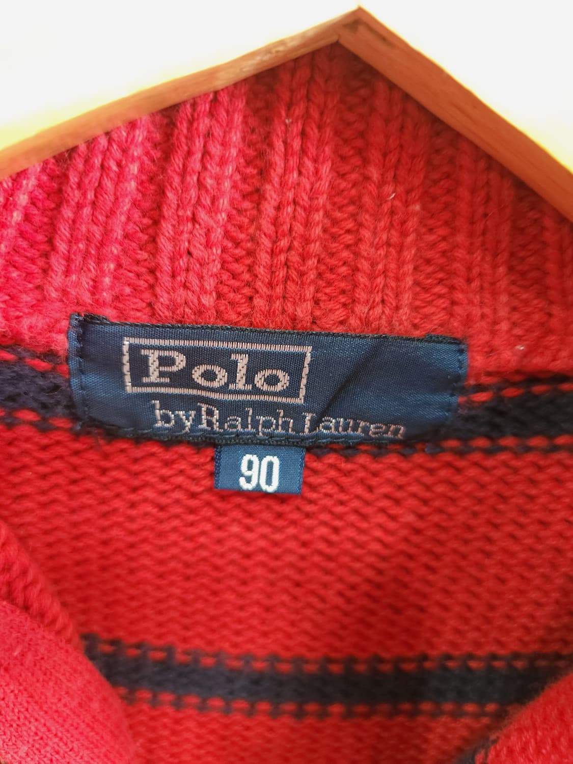 폴로 랄프로렌 스트라이프 반집업 코튼 니트 90사이즈 키즈
 상품이미지5