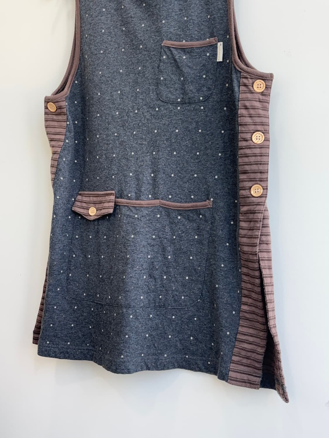 재팬 빈티지 땡땡이 유니크 레이어드 에이프런 상품이미지3