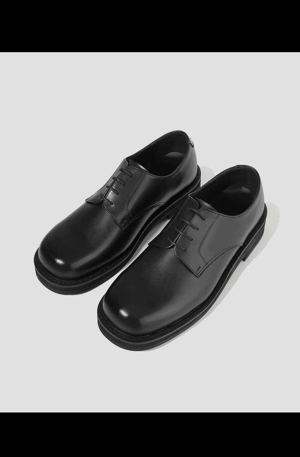 피렌체 아뜨리에 SECOND.A 볼드쉐입 미니멀 더비슈즈 블랙 280 상품이미지1