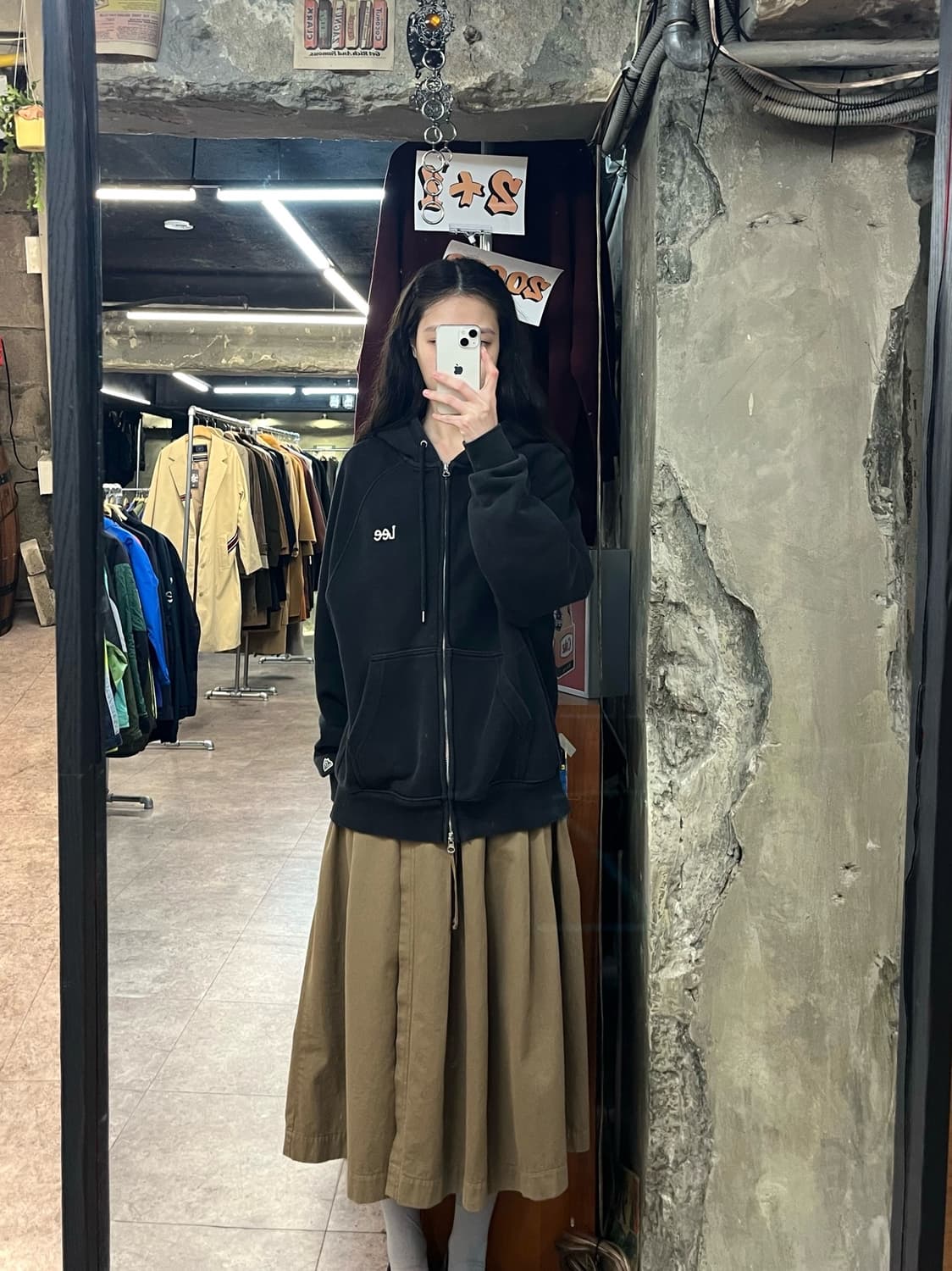 리 투웨이 후드집업 블랙 S #csz3464 상품이미지2