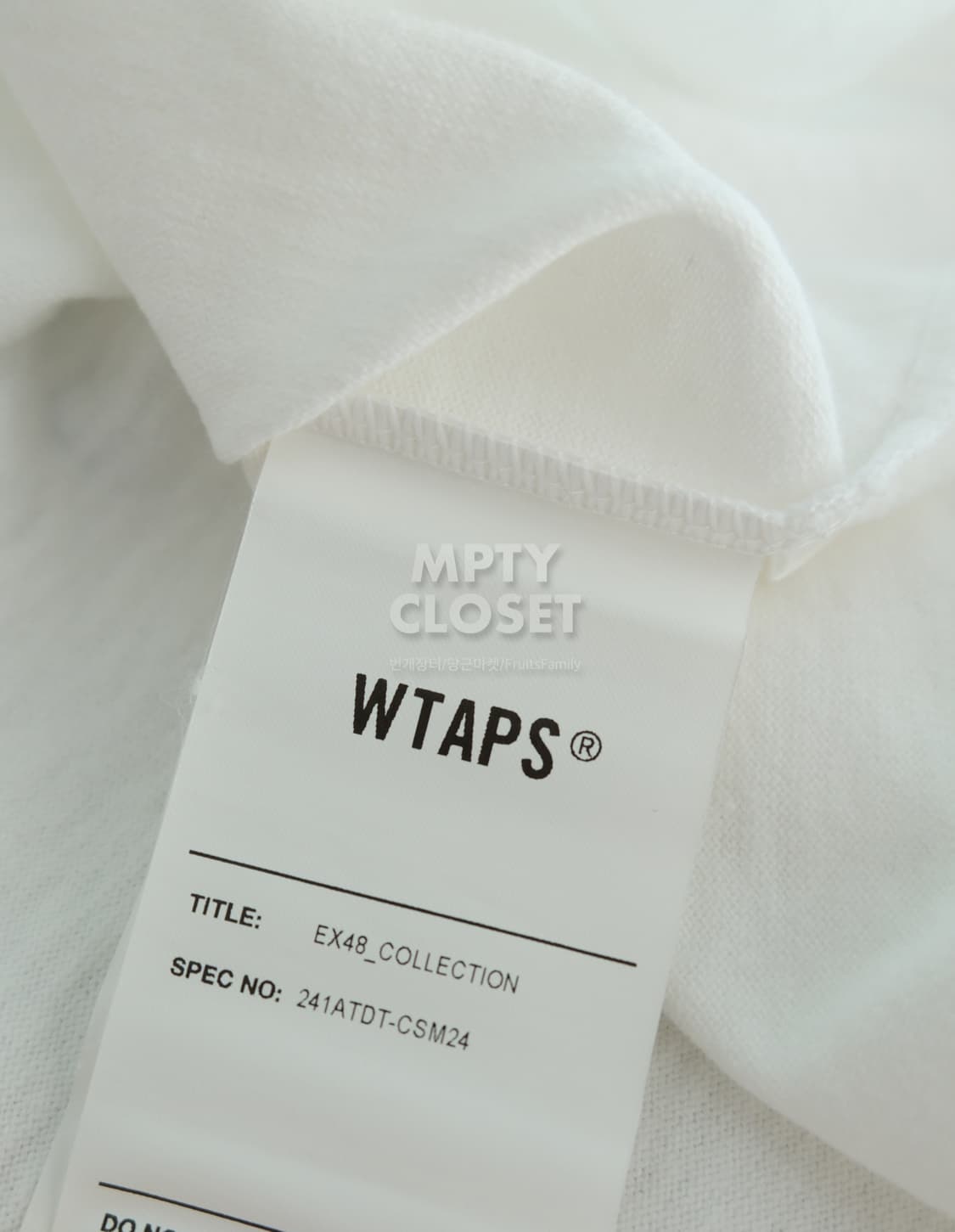 [3] WTAPS 더블탭스 반발티 화이트 241ATDT-CSM24 상품이미지8