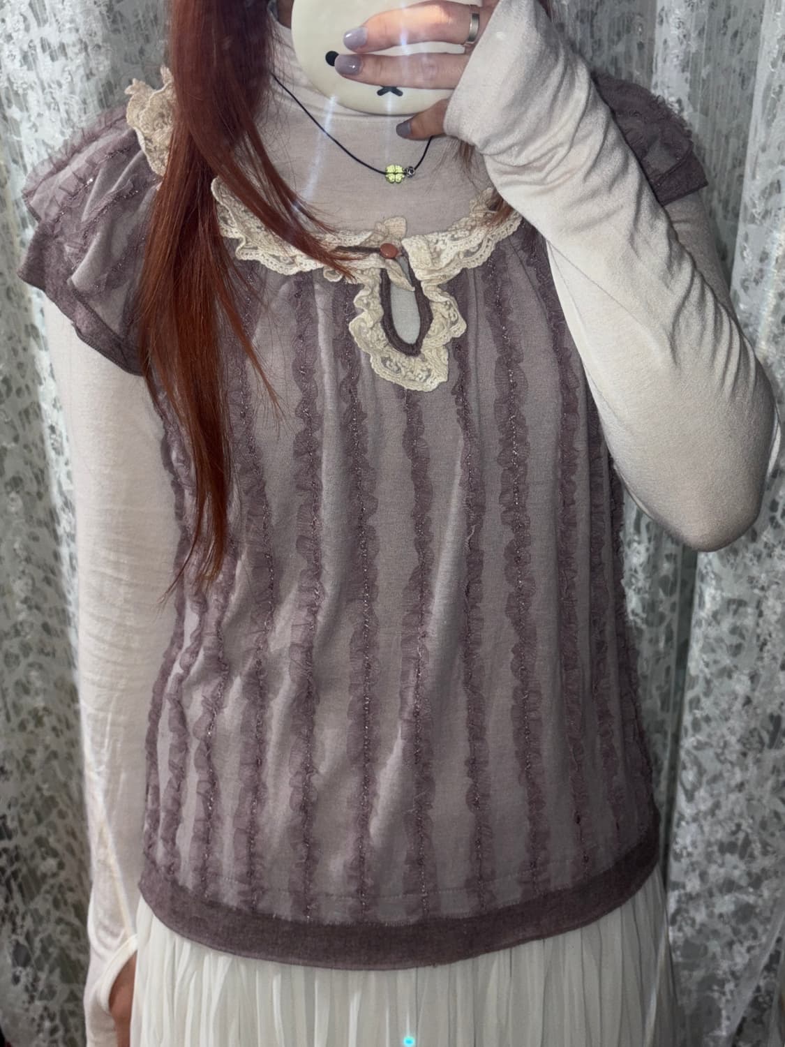 Purple lace top 상품이미지7