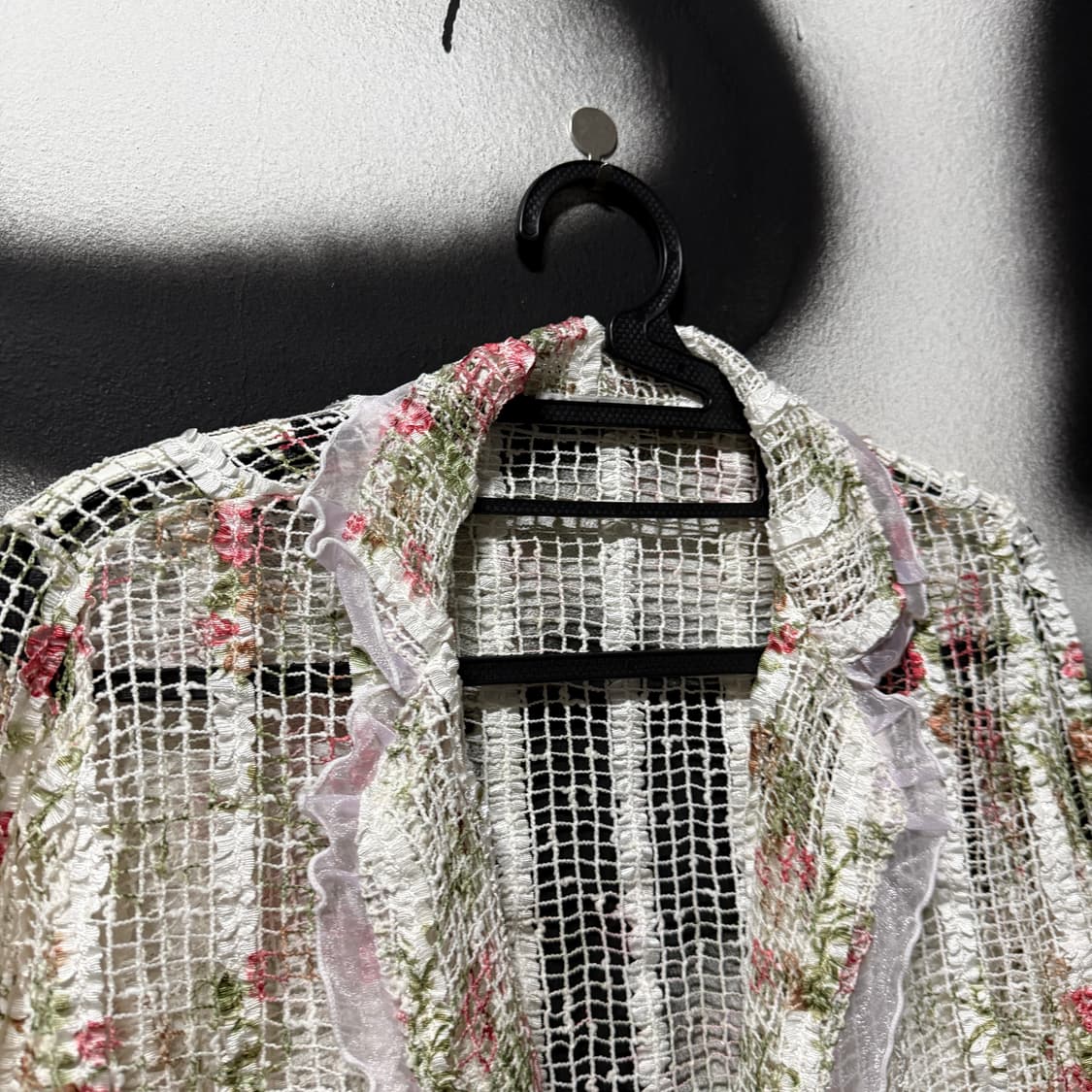 VTG 빈티지 크로쉐 플로럴 패턴 레이스 자켓 상품이미지3