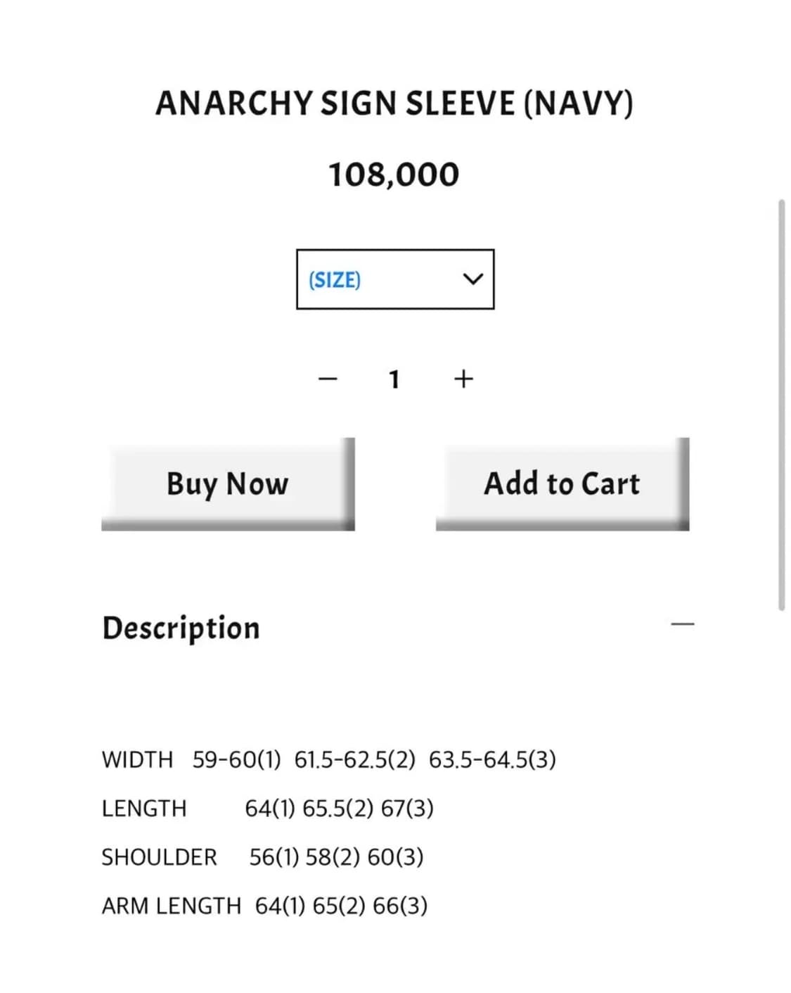 더뤡코즈 ANARCHY 롱슬리브 네이비 1사이즈 상품이미지3